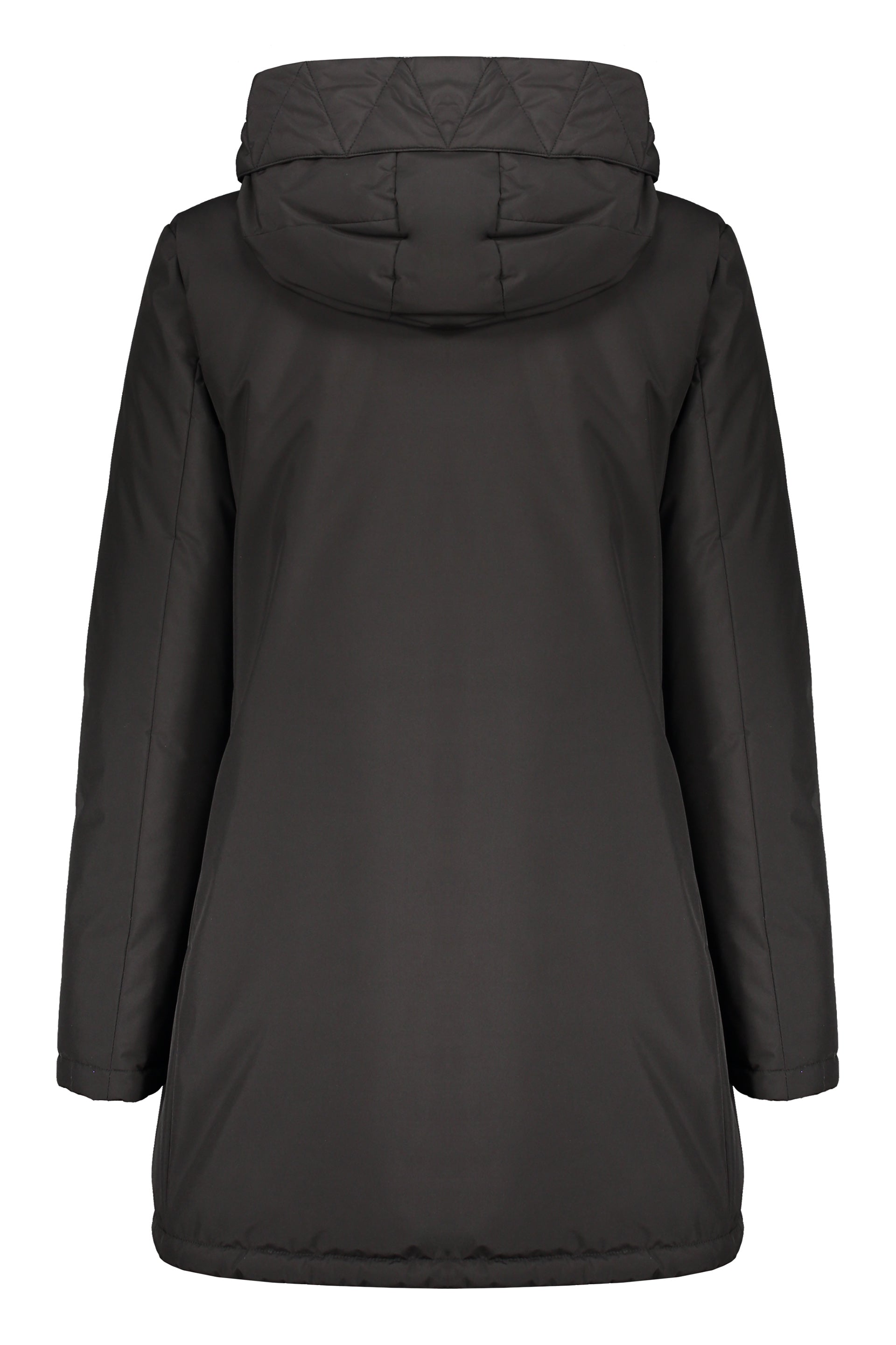 Technical fabric hooded jacket