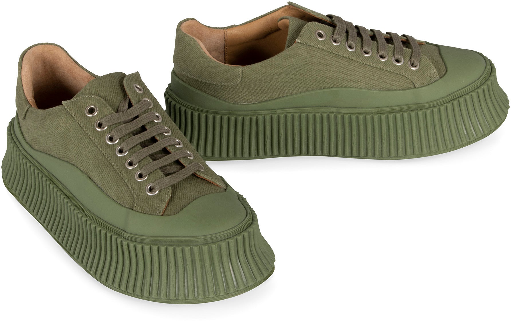 Canvas platform sneakers