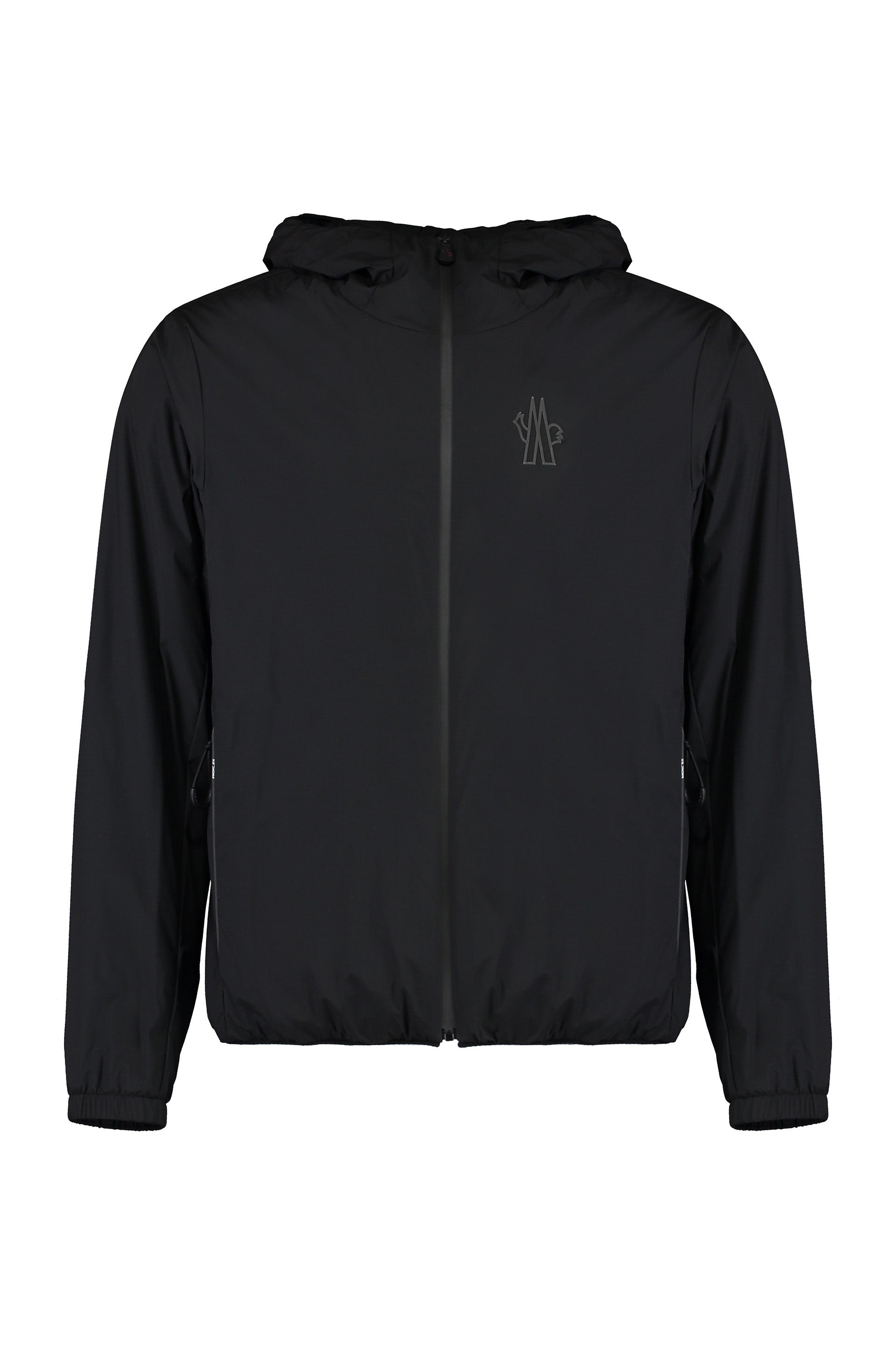 Bissen hooded techno fabric raincoat