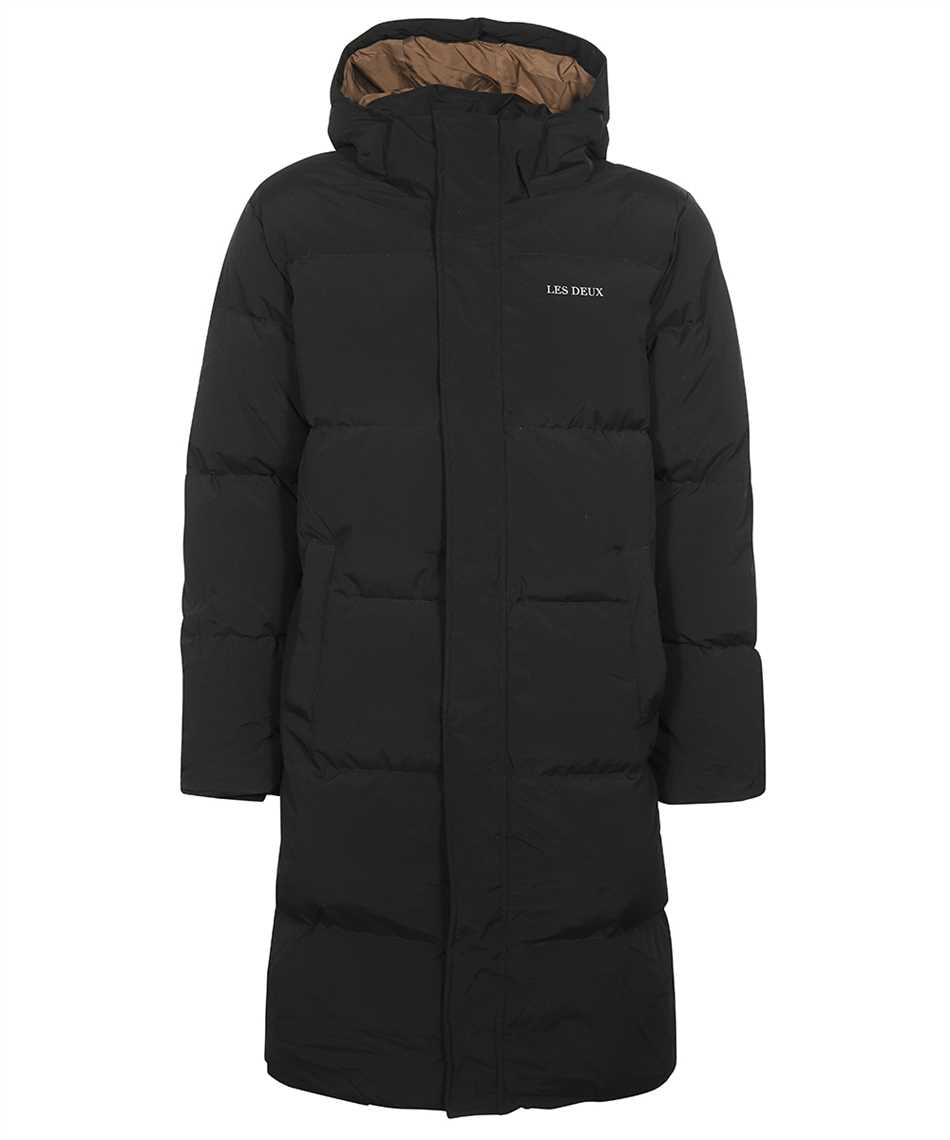 Techno fabric long down jacket