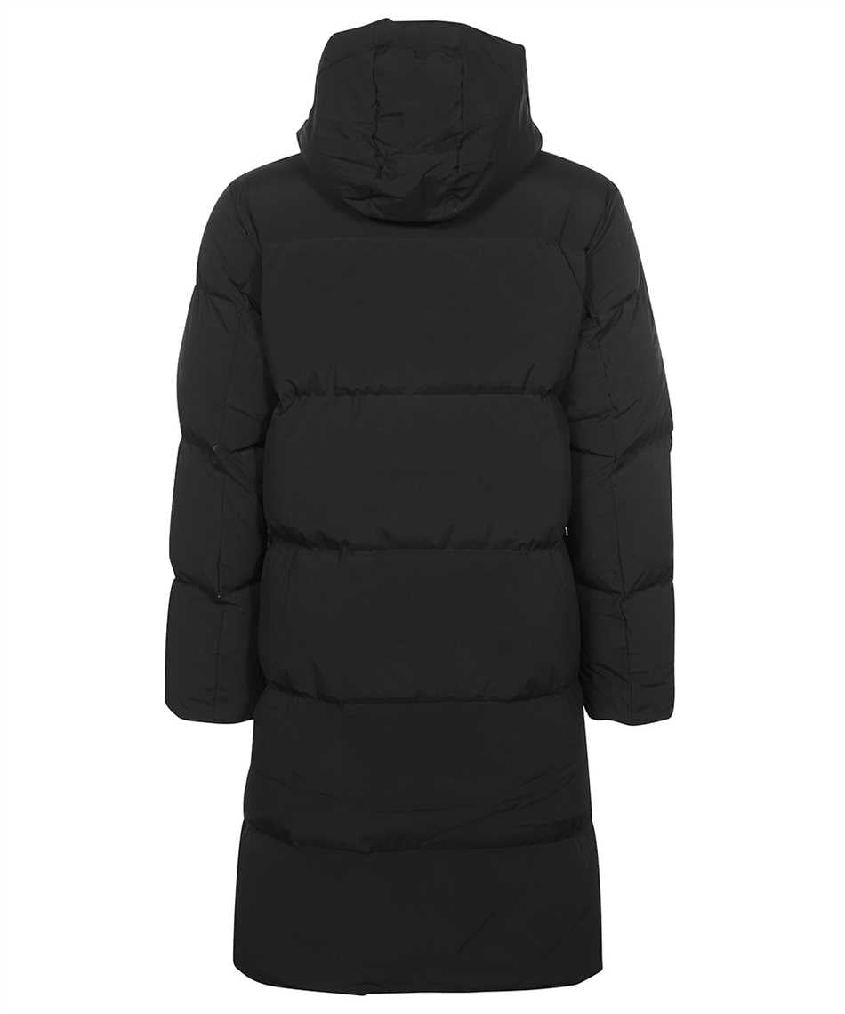 Techno fabric long down jacket
