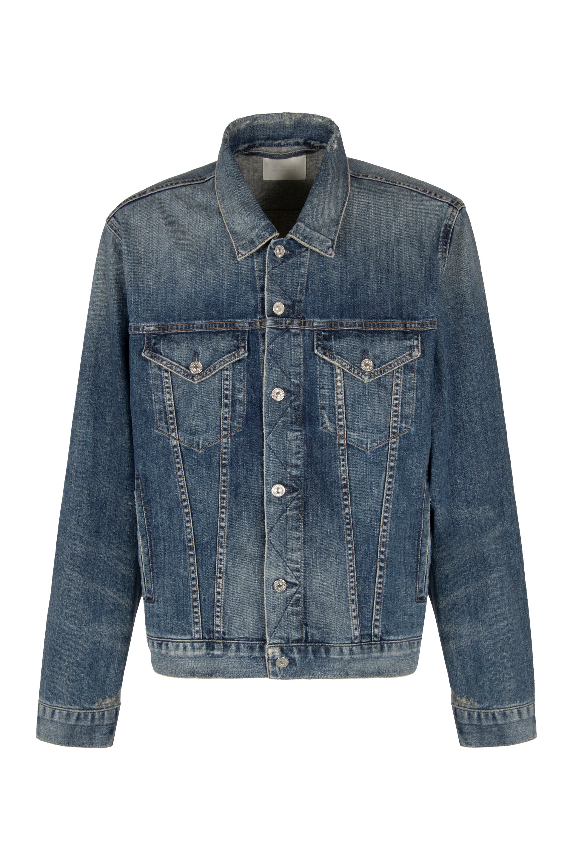 Bleach wash denim jacket