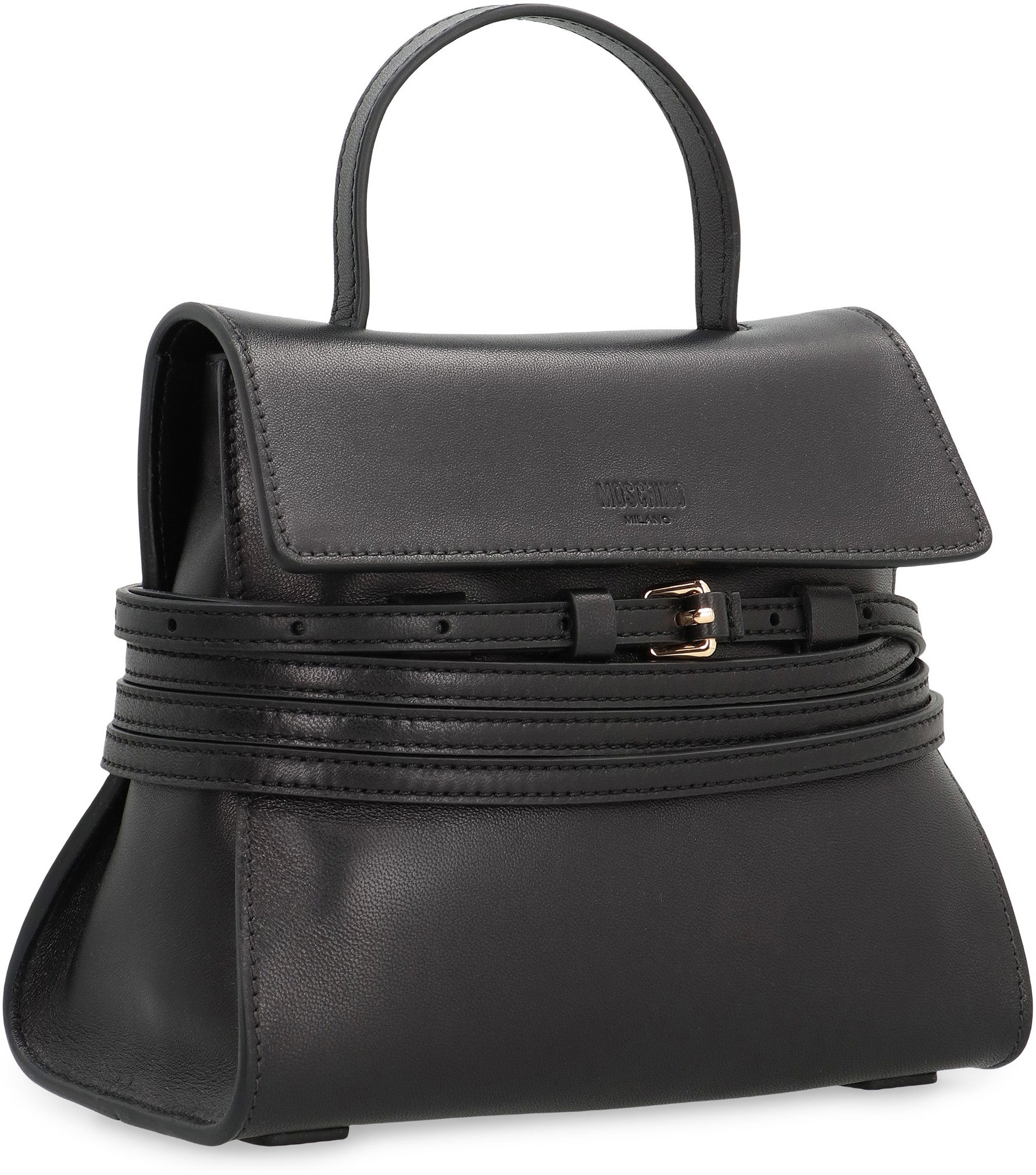 Moschino Tie Me Small leather handbag