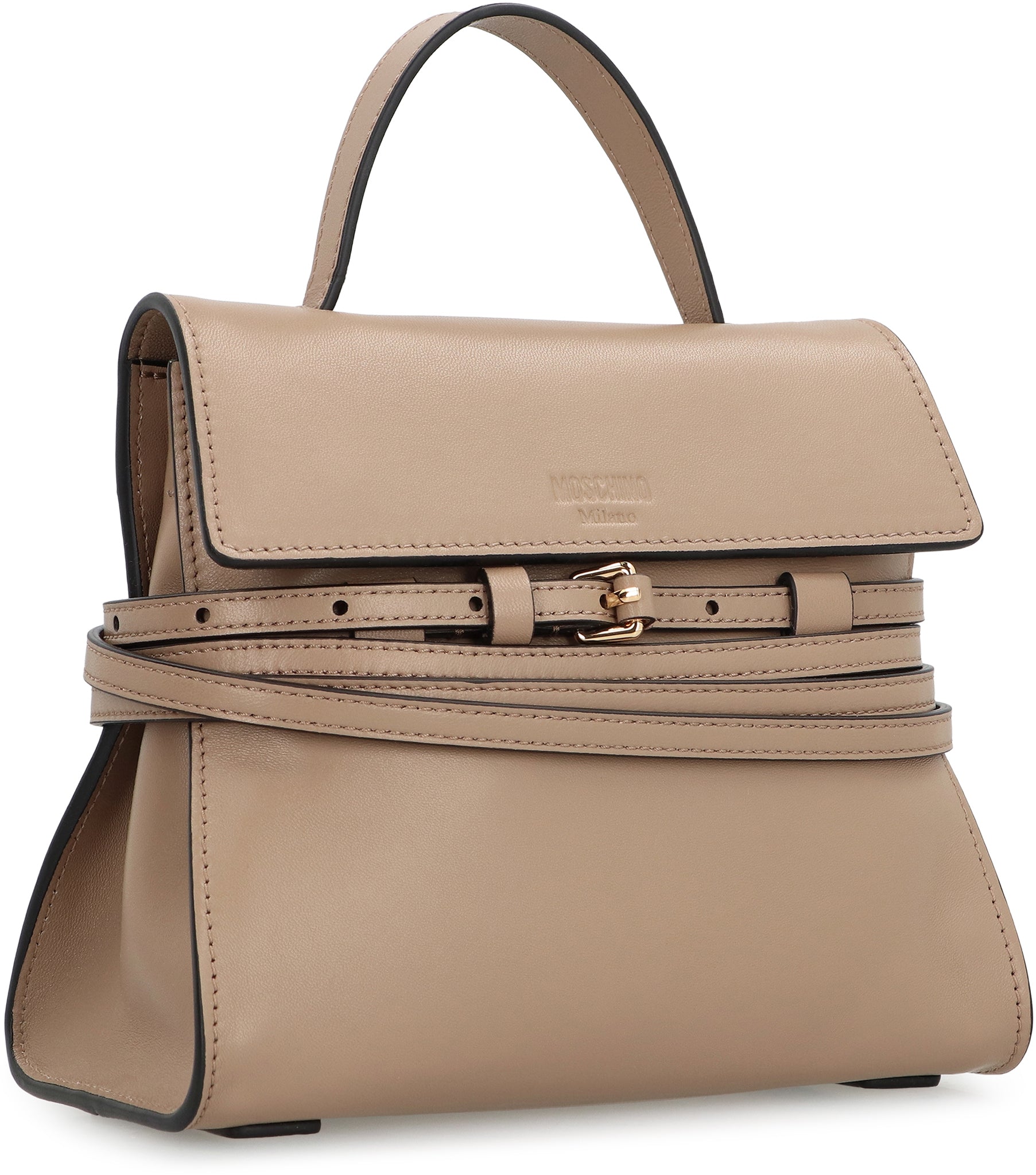 Moschino Tie Me Small leather handbag