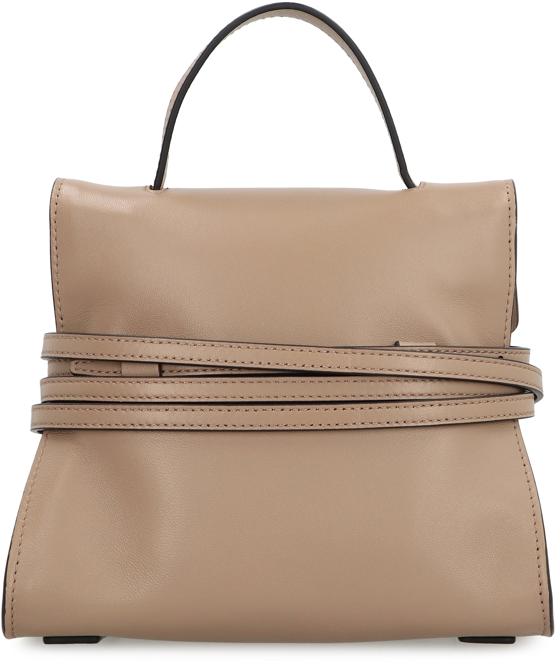 Moschino Tie Me Small leather handbag