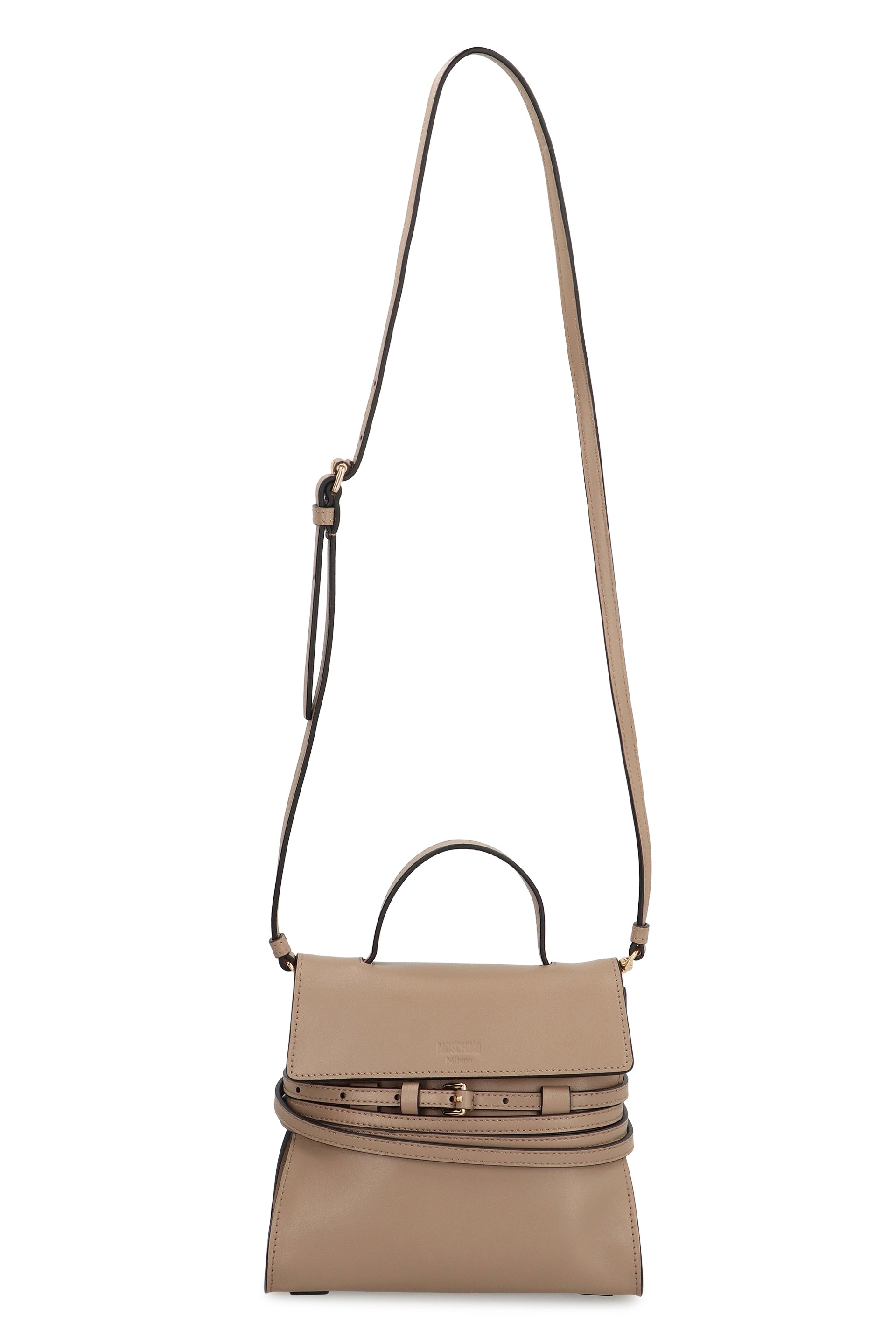 Moschino Tie Me Small leather handbag