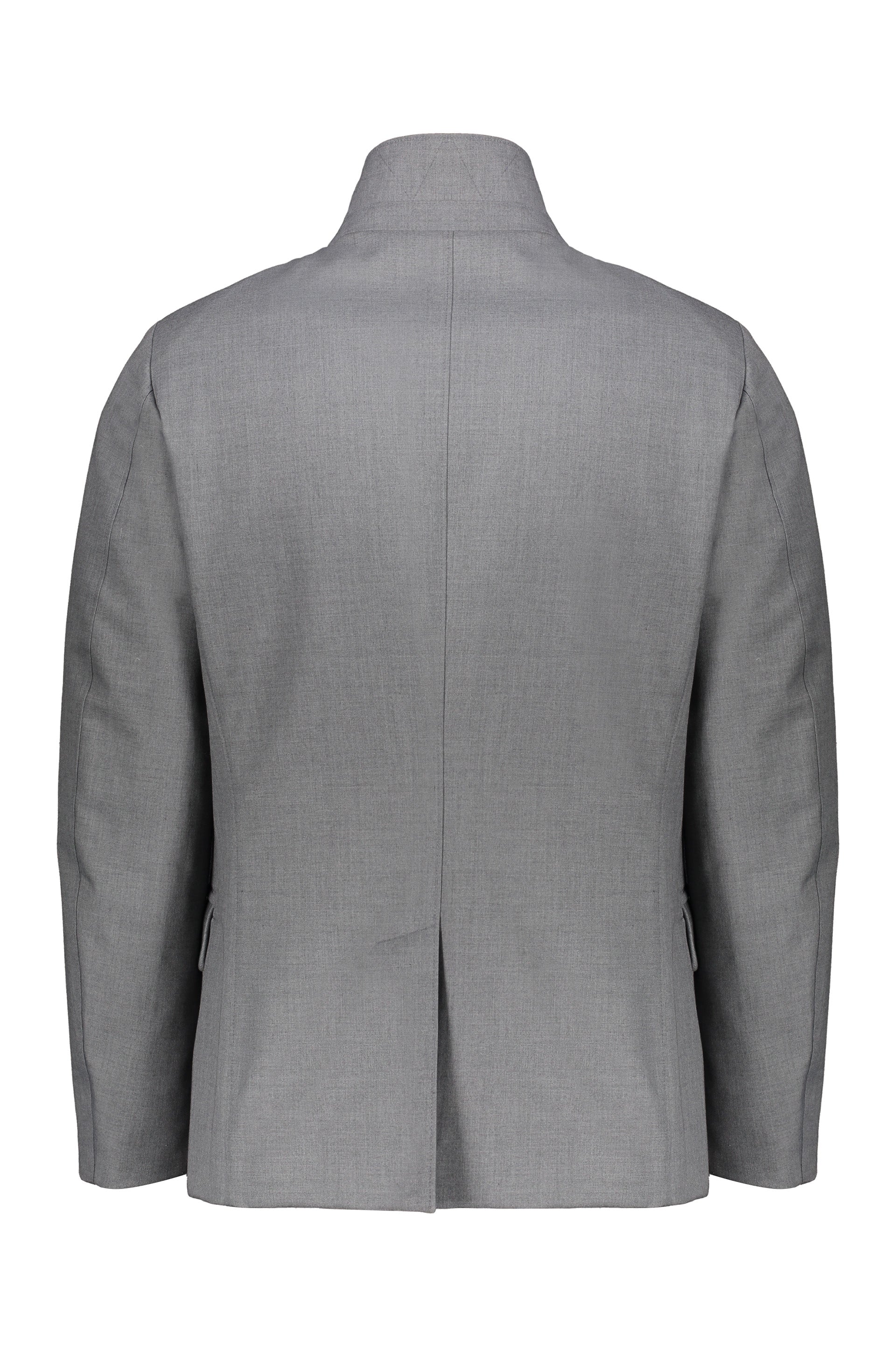 Elegant gray jacket with modern collar