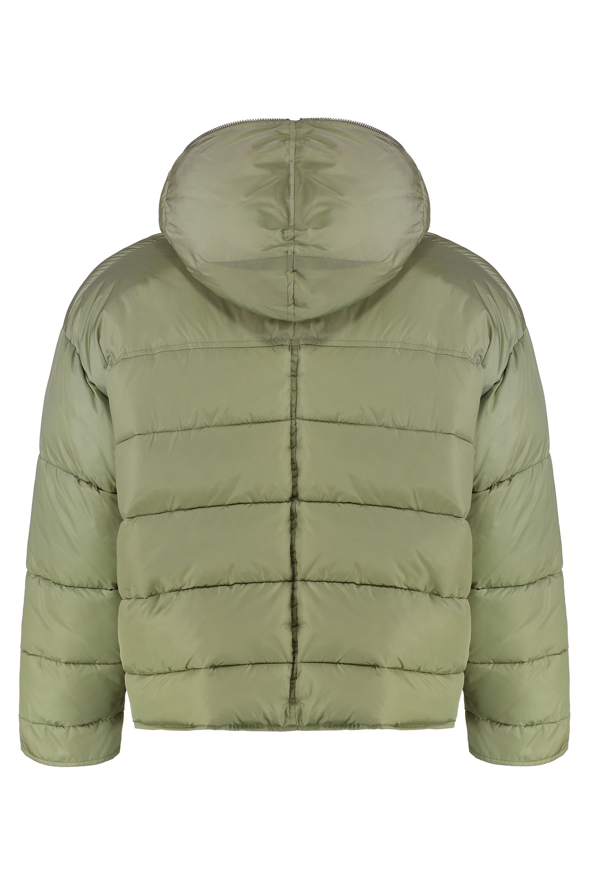 Hooded nylon down jacket