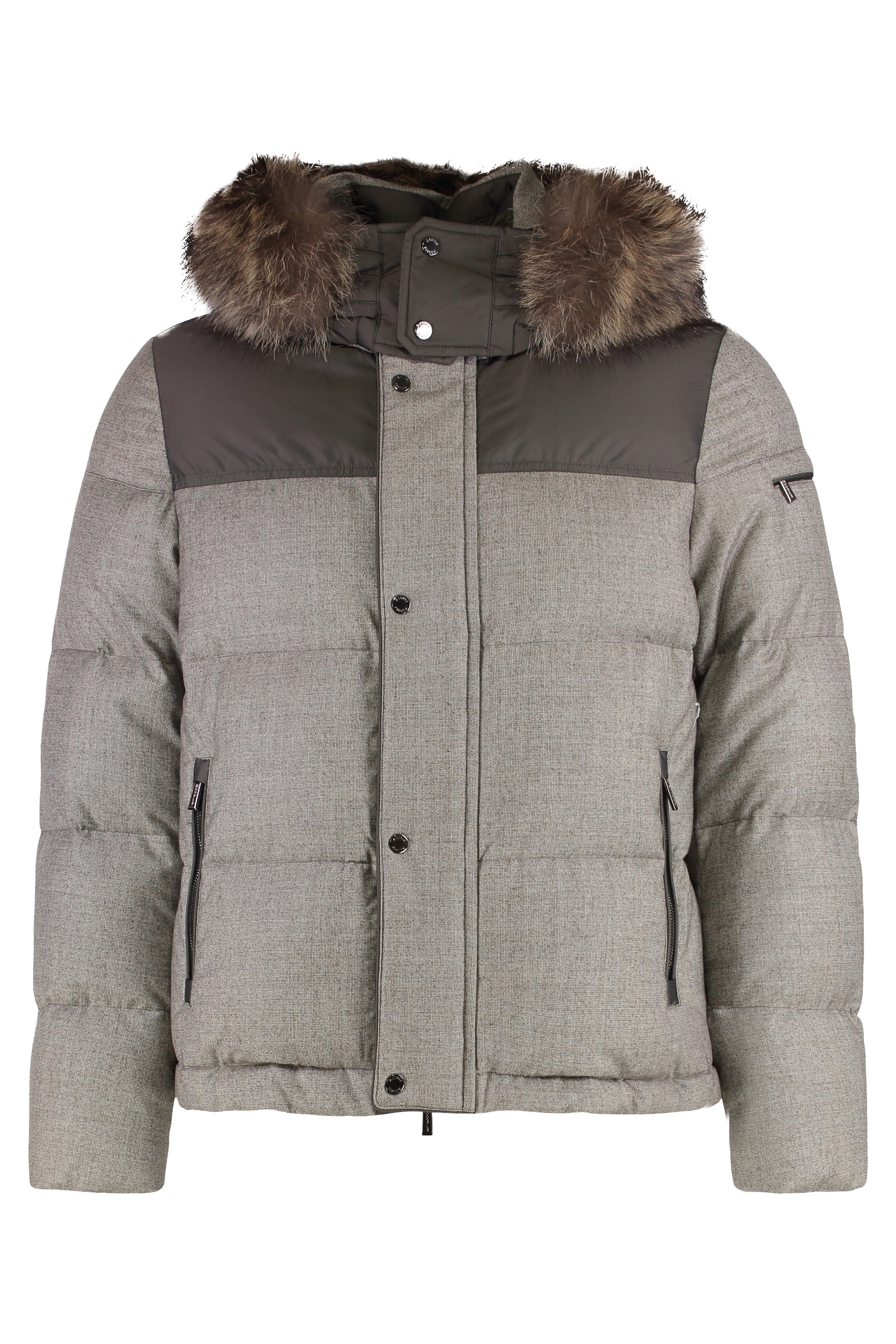 Odisseo hooded short down jacket