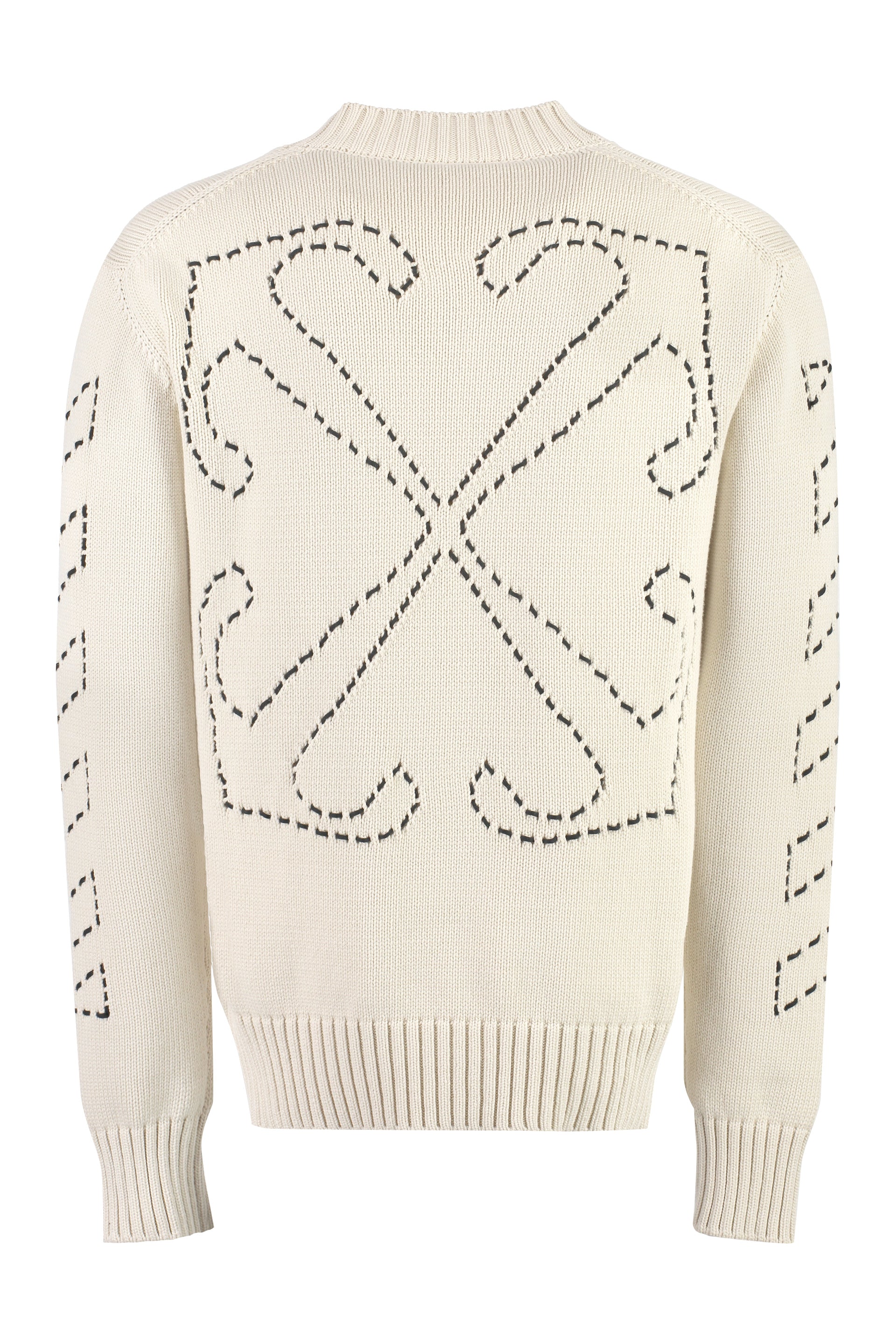 Cotton blend crew-neck sweater