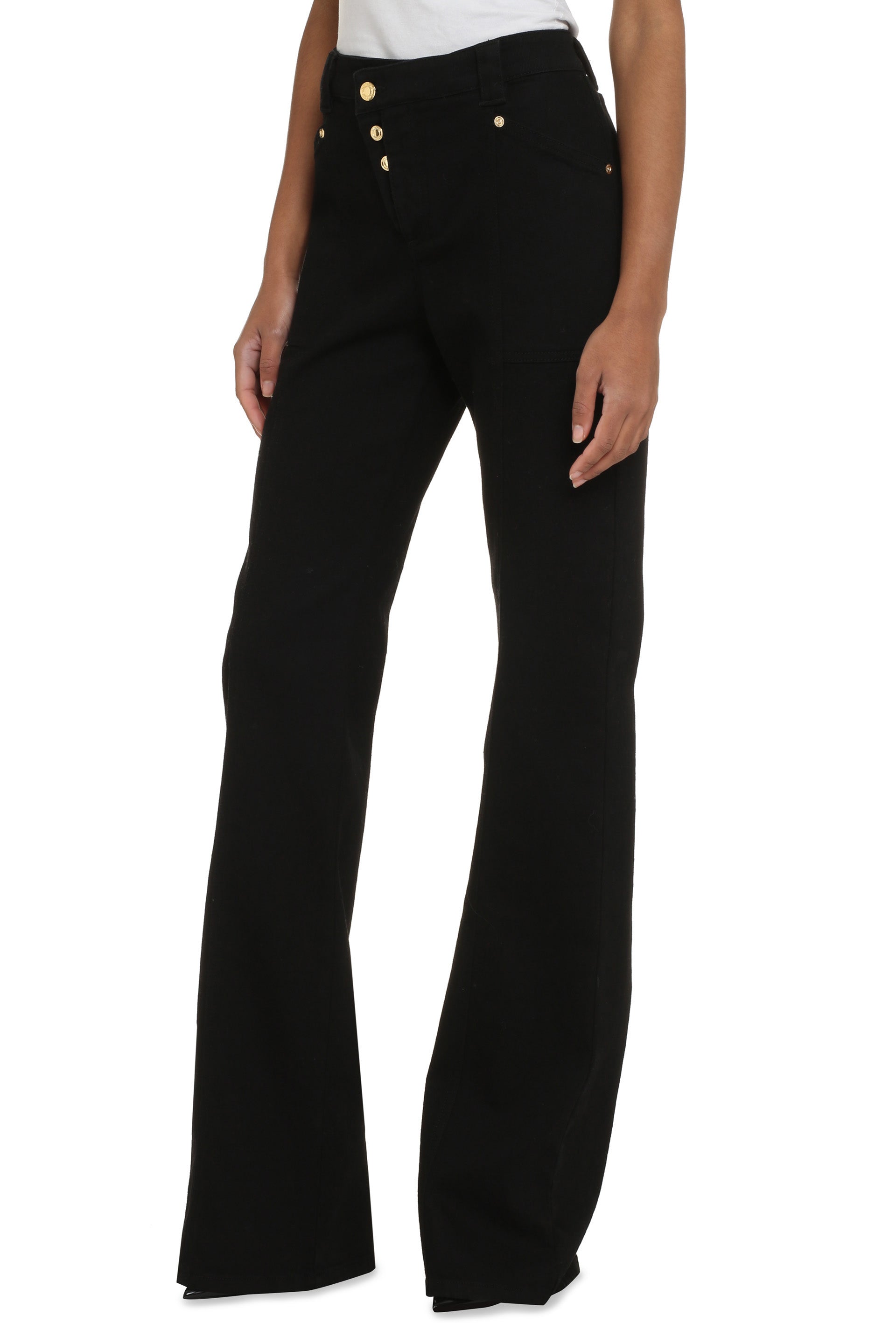 High-rise straight leg jeans