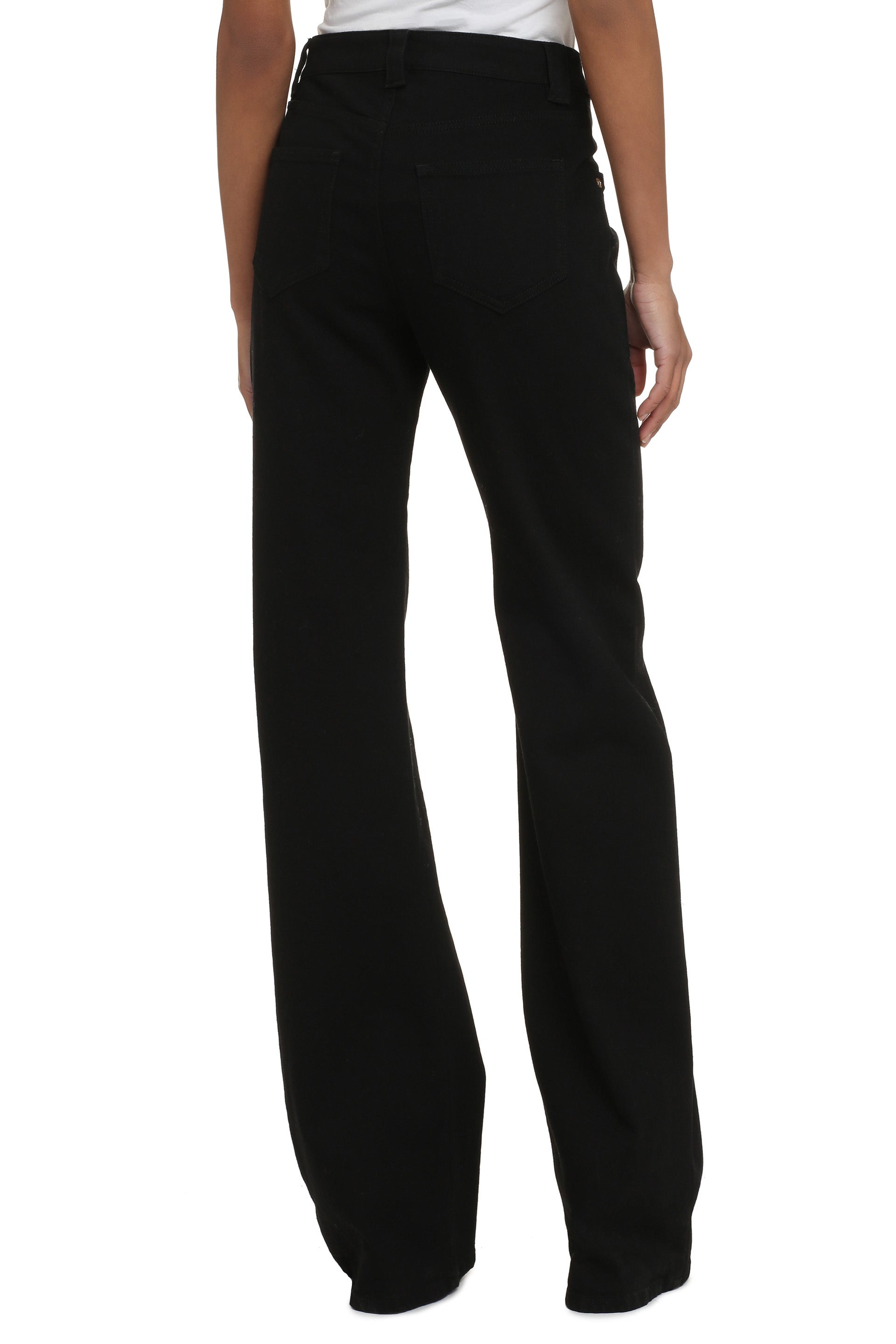 High-rise straight leg jeans