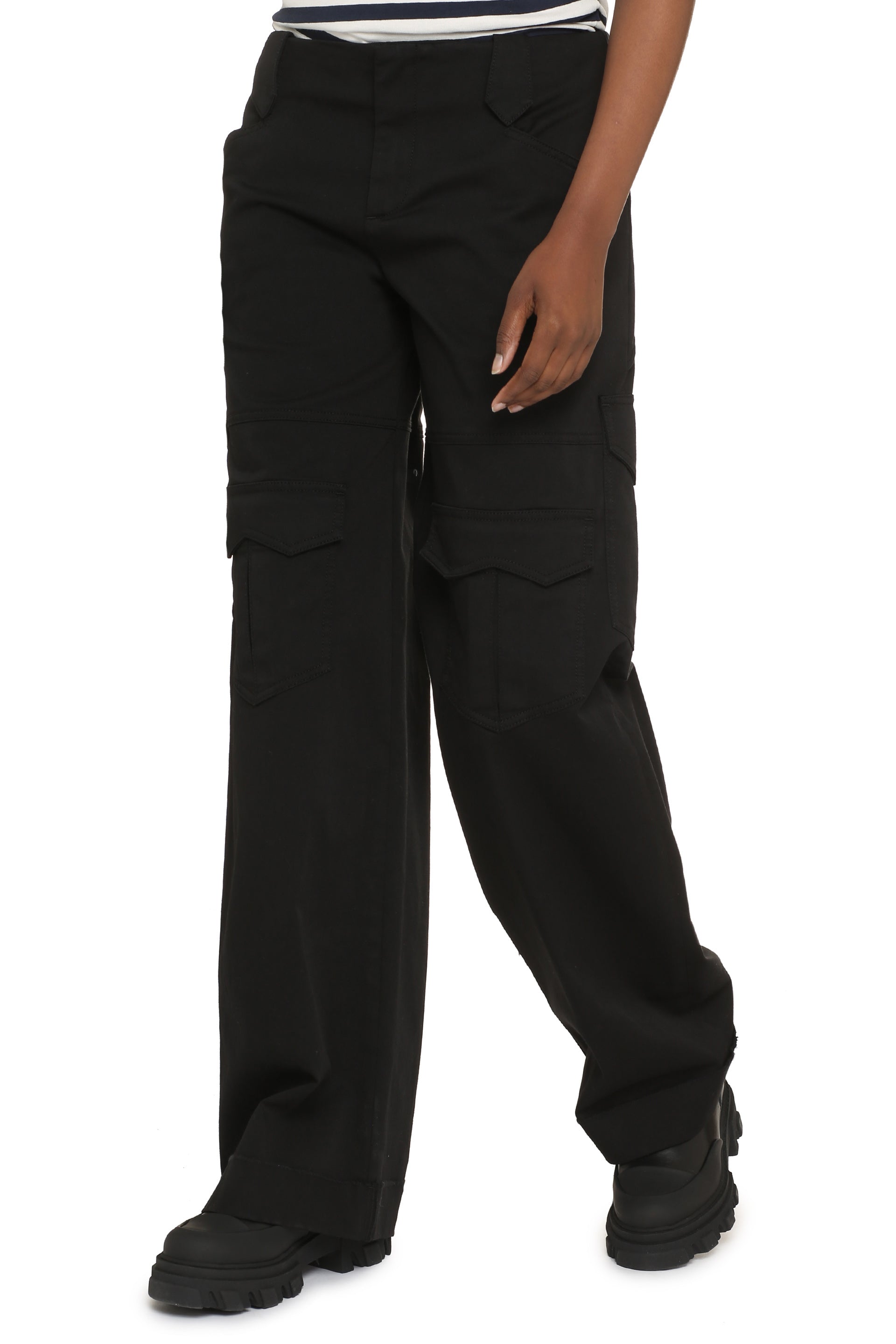 Gabardine cargo trousers