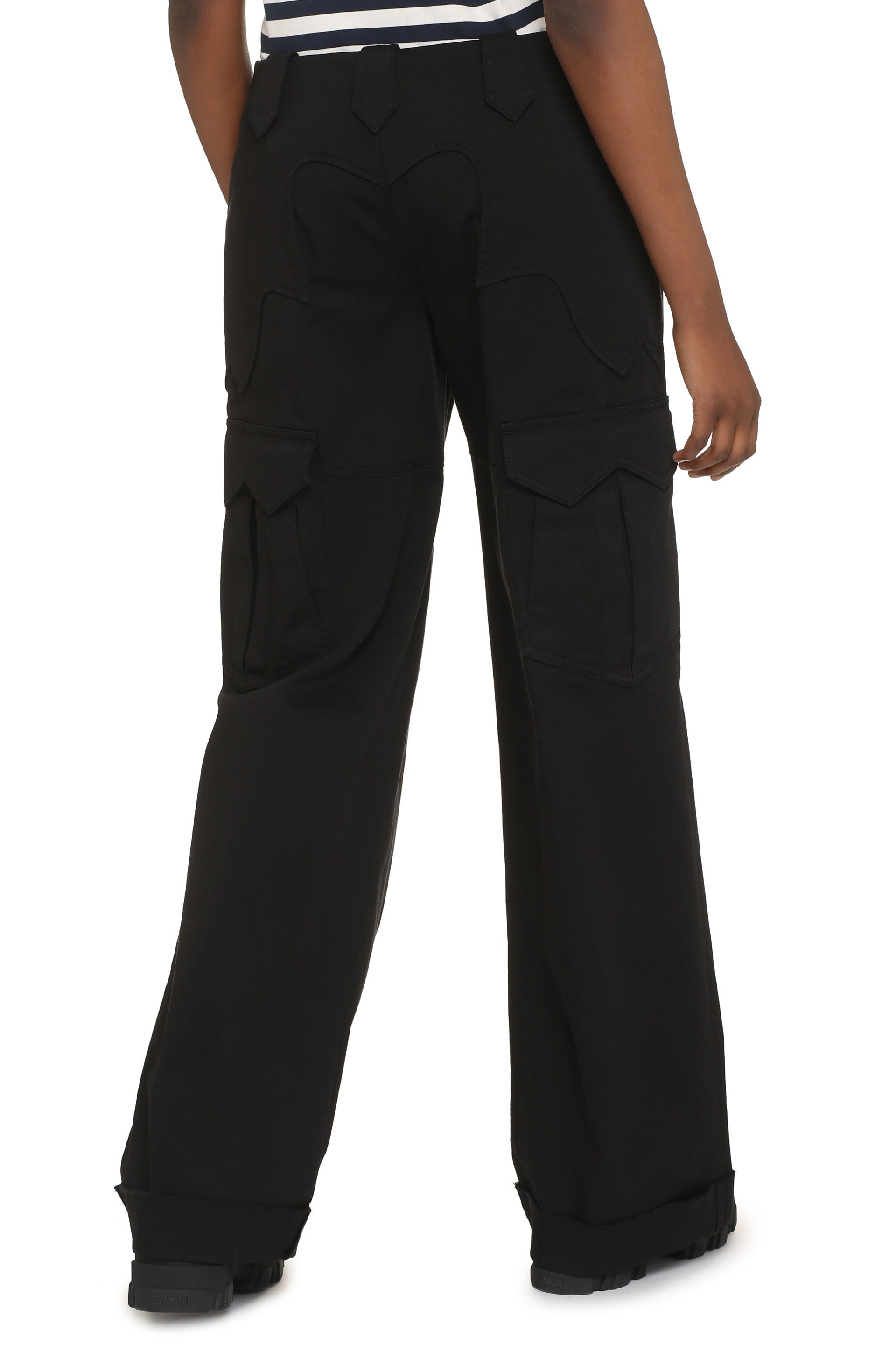 Gabardine cargo trousers