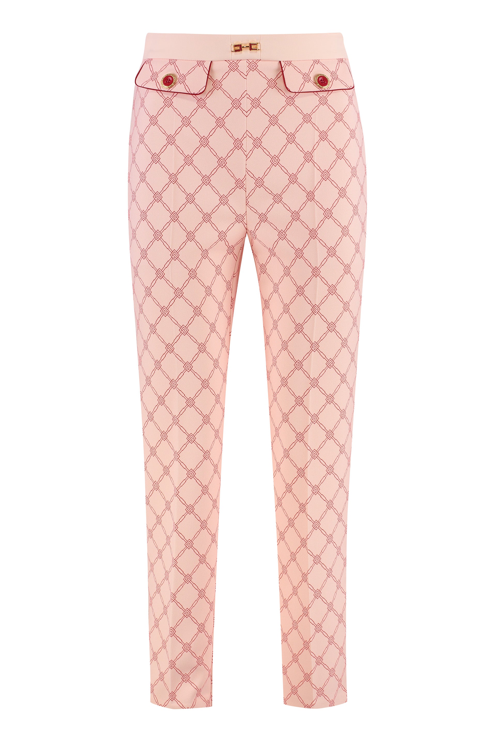 Printed crêpe trousers