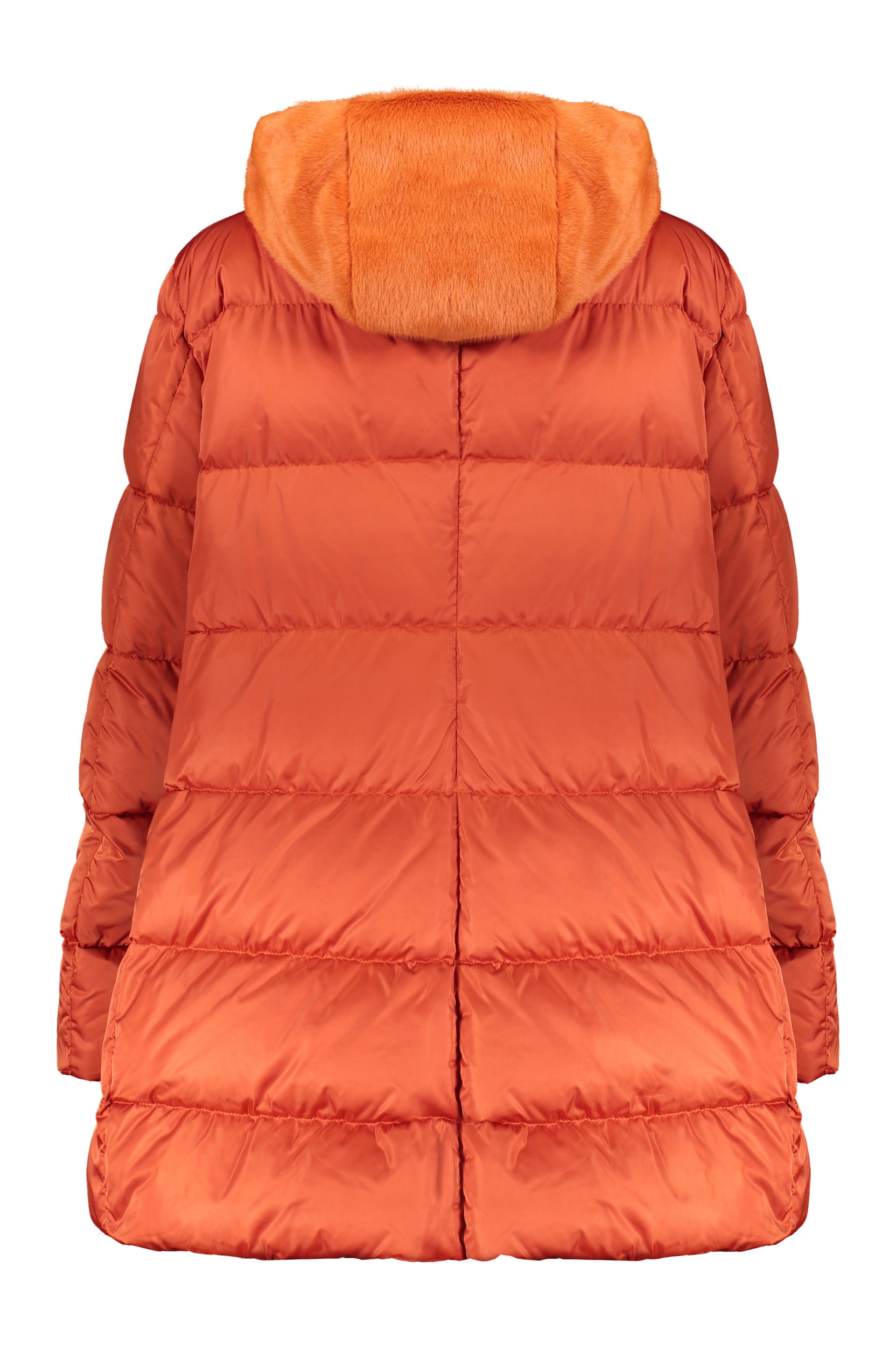 Orange down jacket with modern design