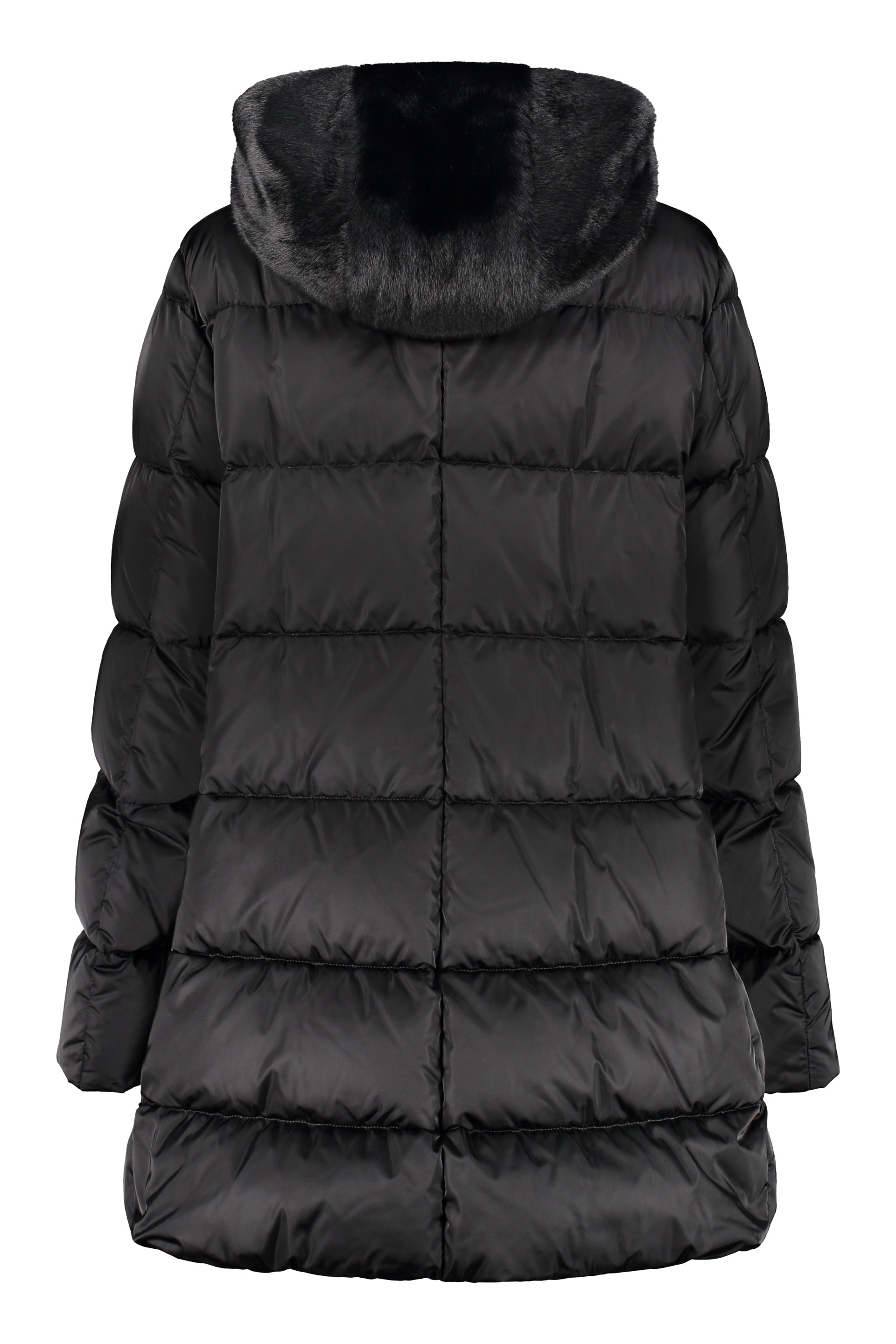 Hooded short down jacket