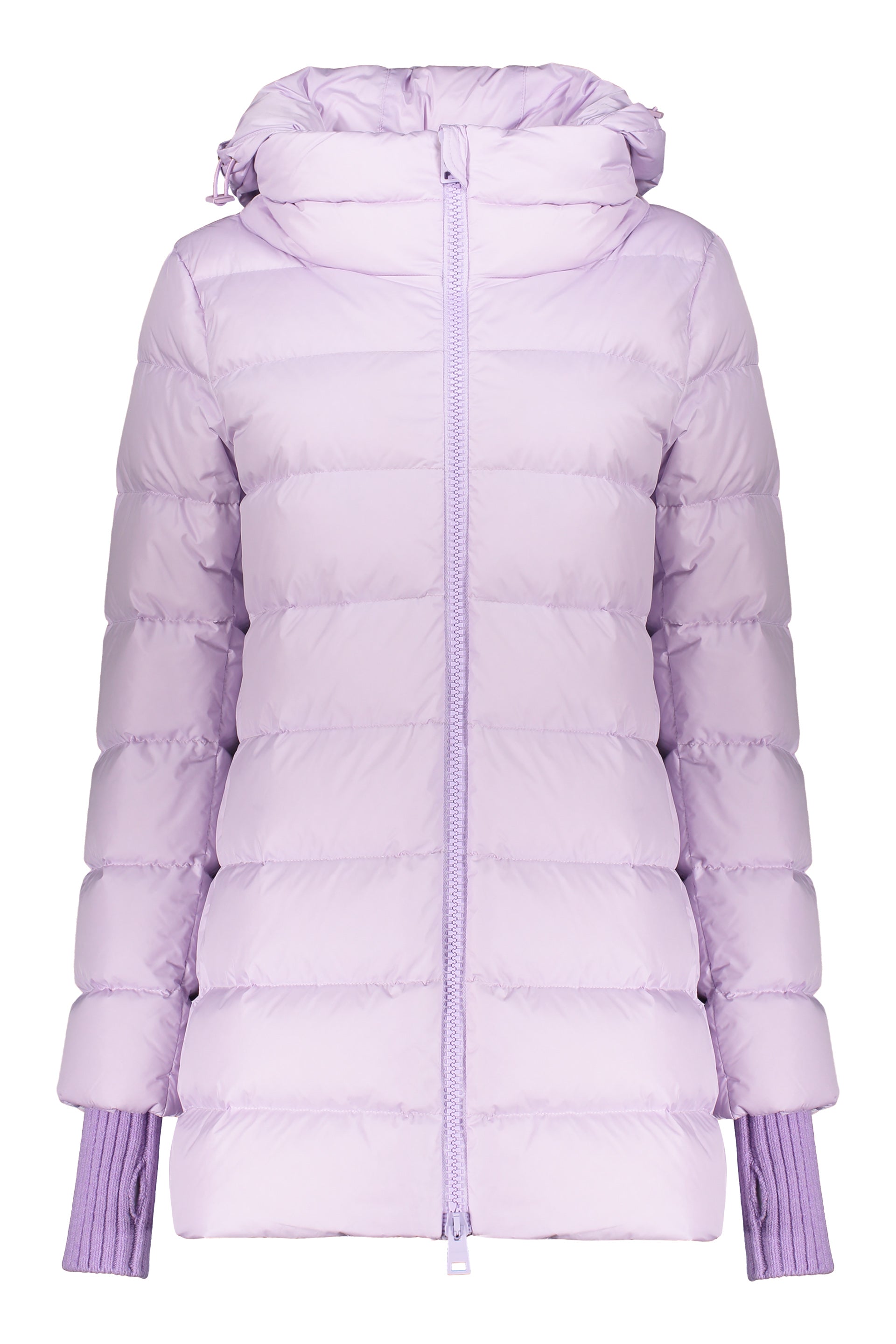 Hooded full-zip down jacket