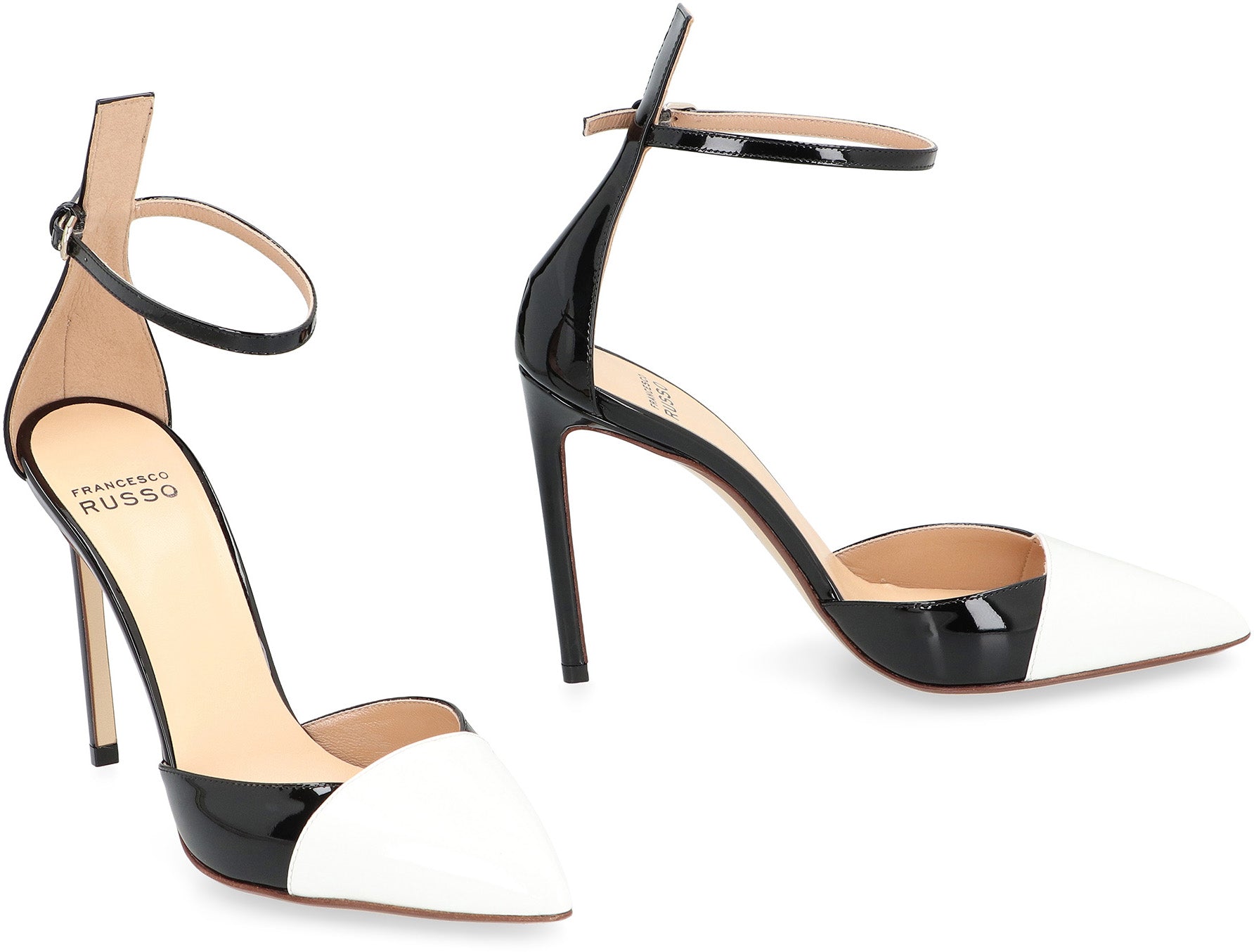Patent leather heel sandals
