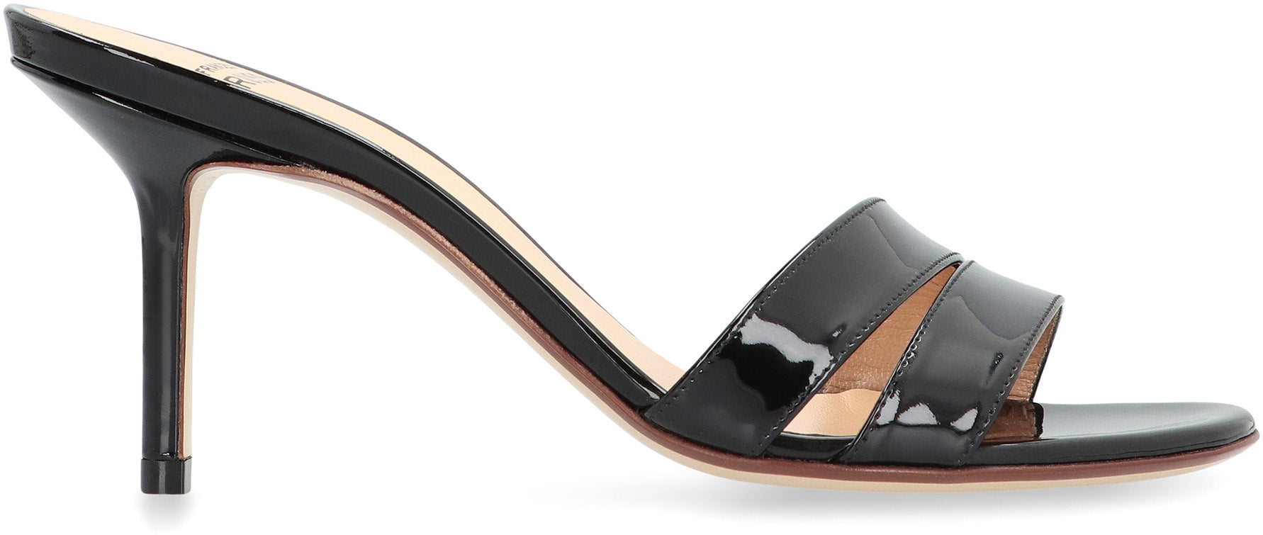 Patent leather mules