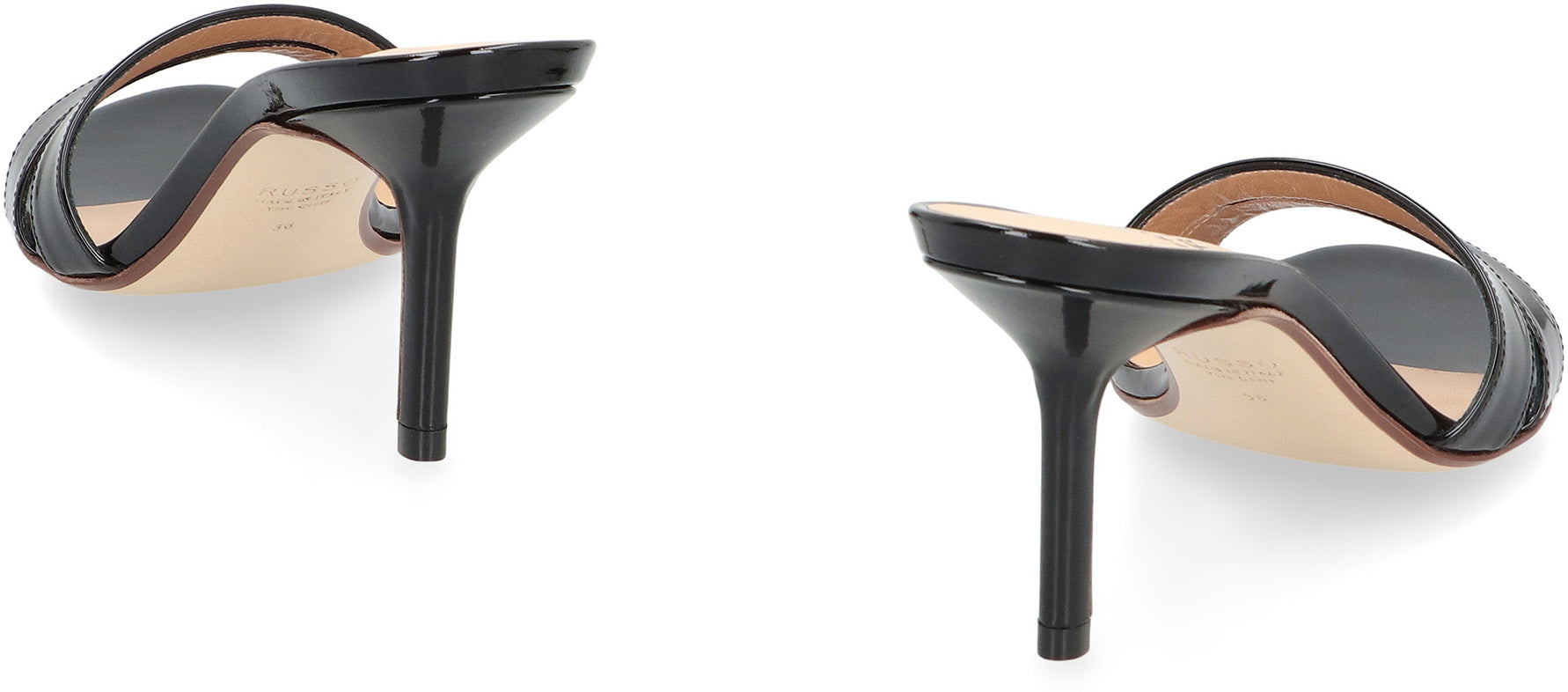 Patent leather mules