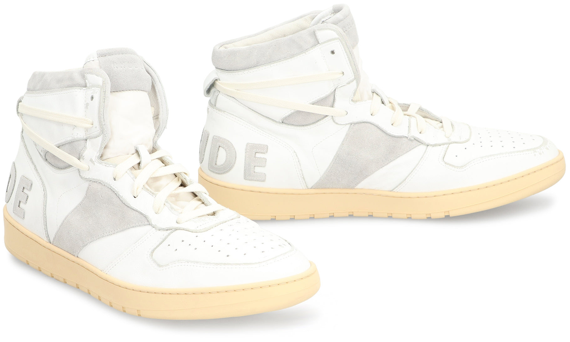 Rhecess leather high-top sneakers