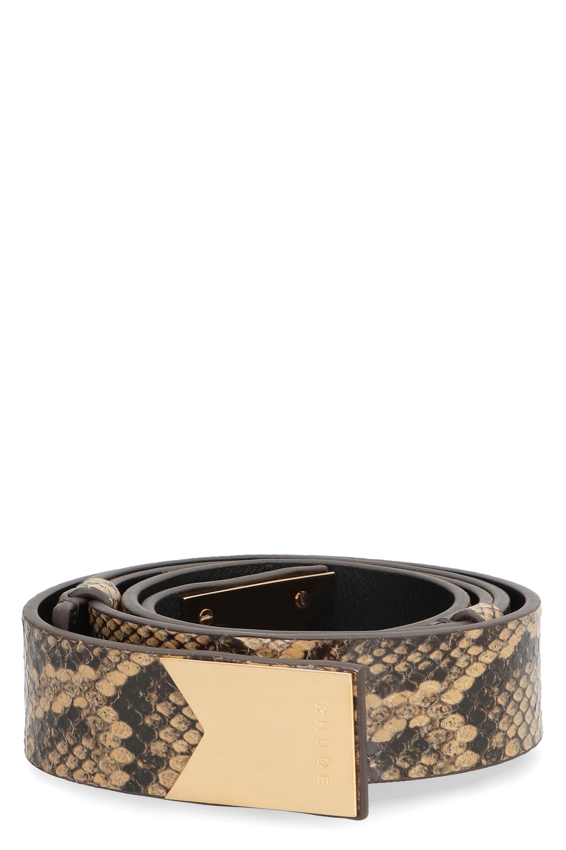 Printed leather belt