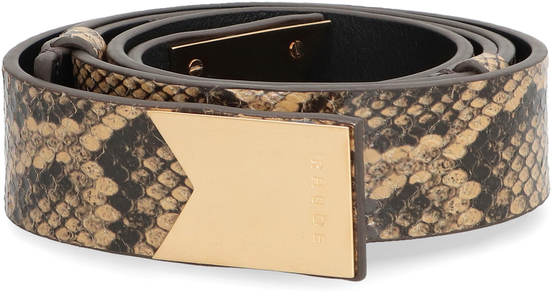 Printed leather belt
