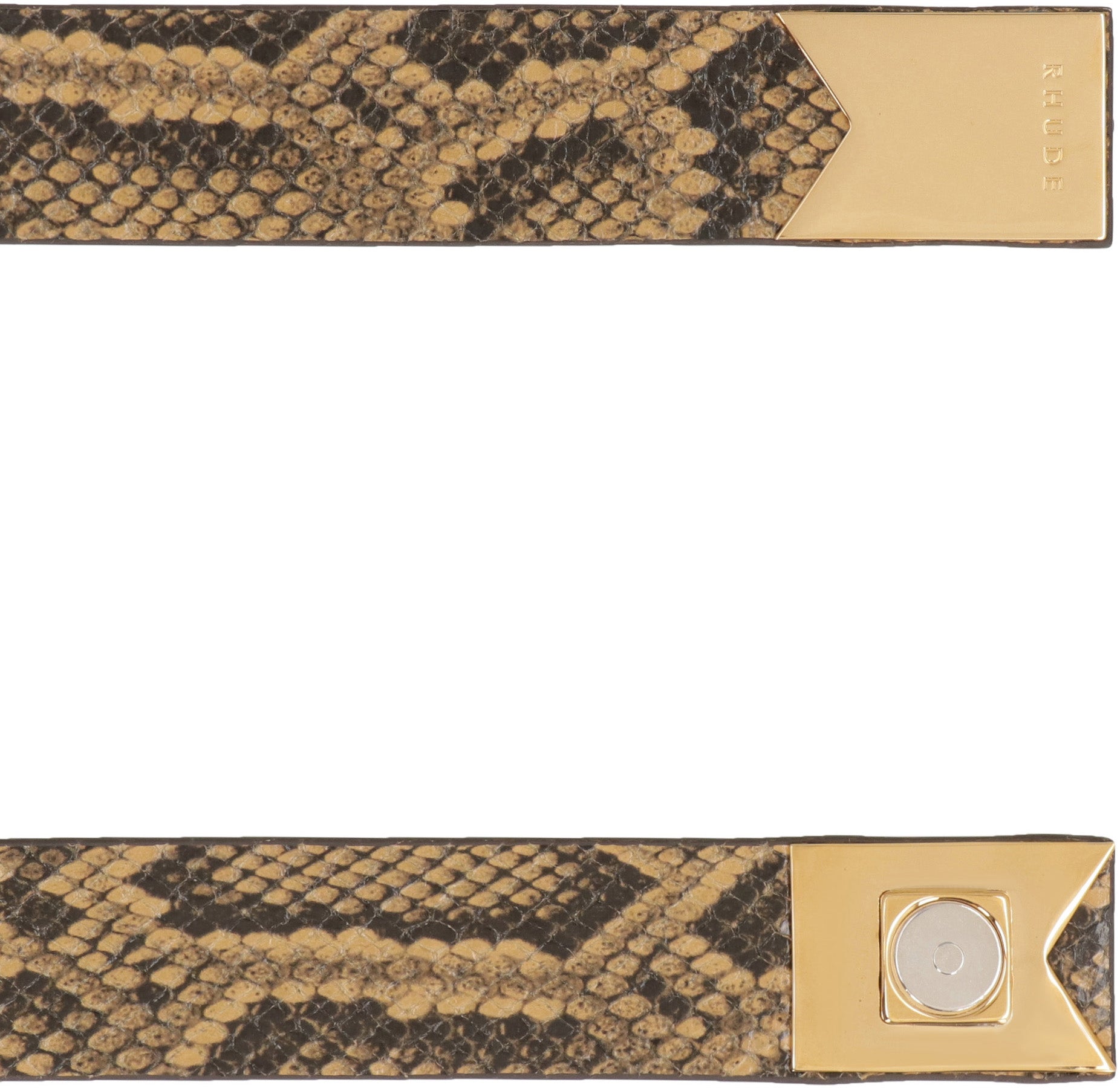 Printed leather belt