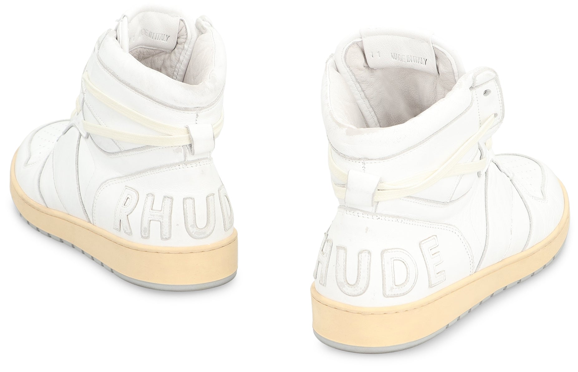 Rhecess leather high-top sneakers