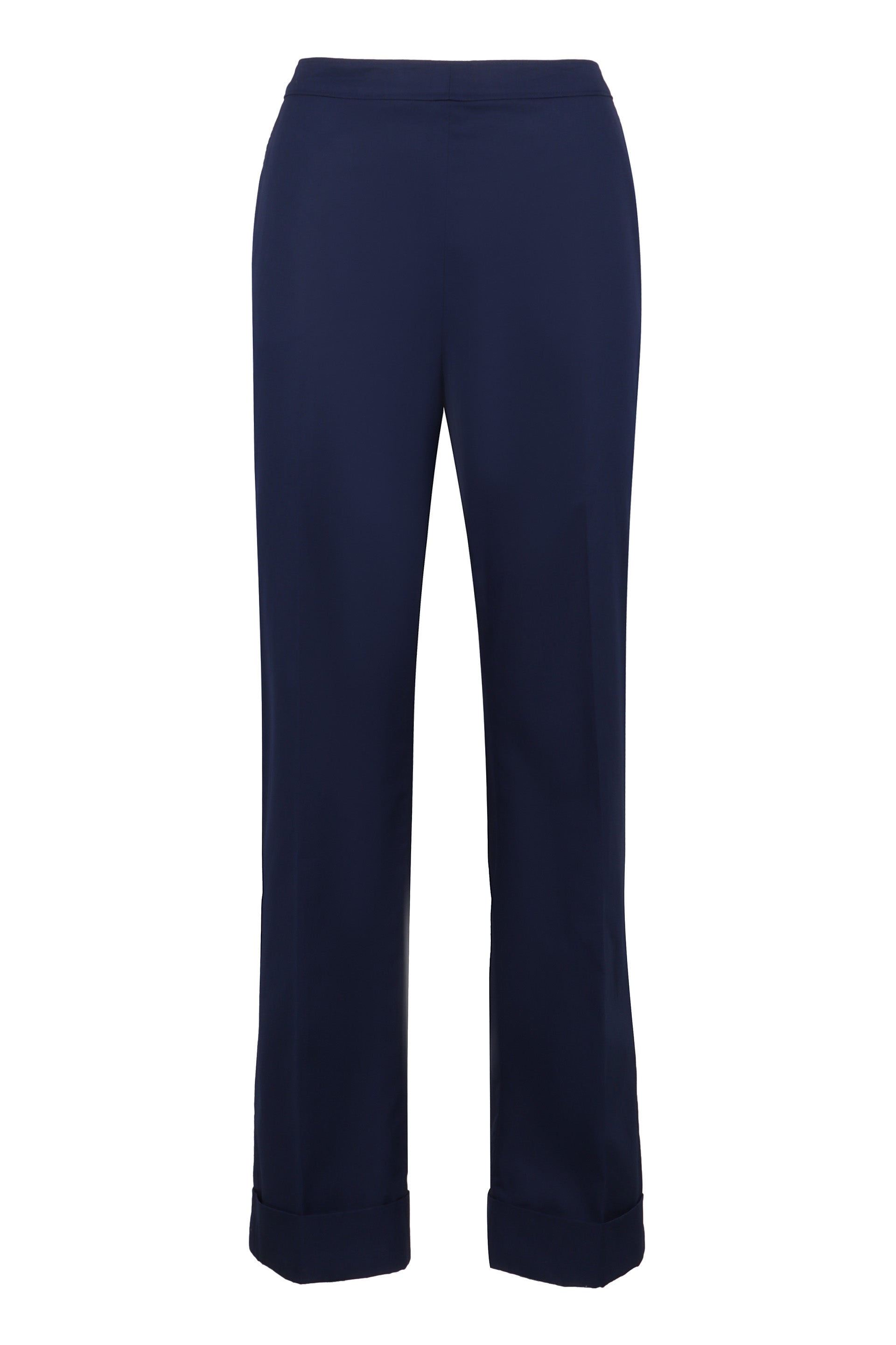 High-rise cotton trousers