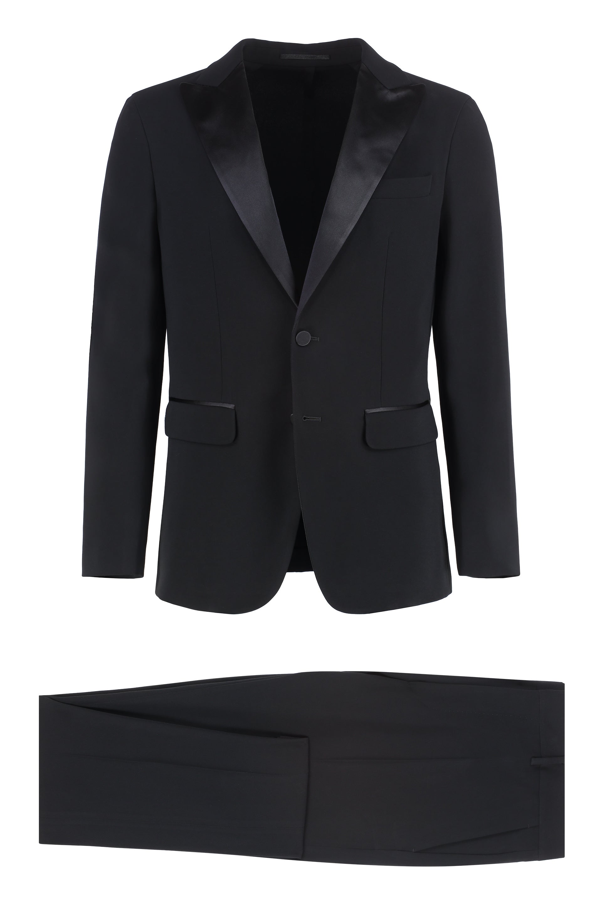 Miami Virgin wool two-pieces suit with satin lapels