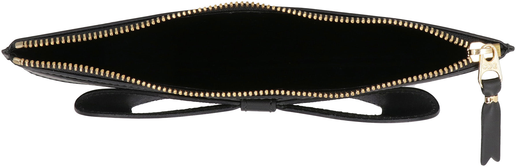 Logo detail flat leather pouch