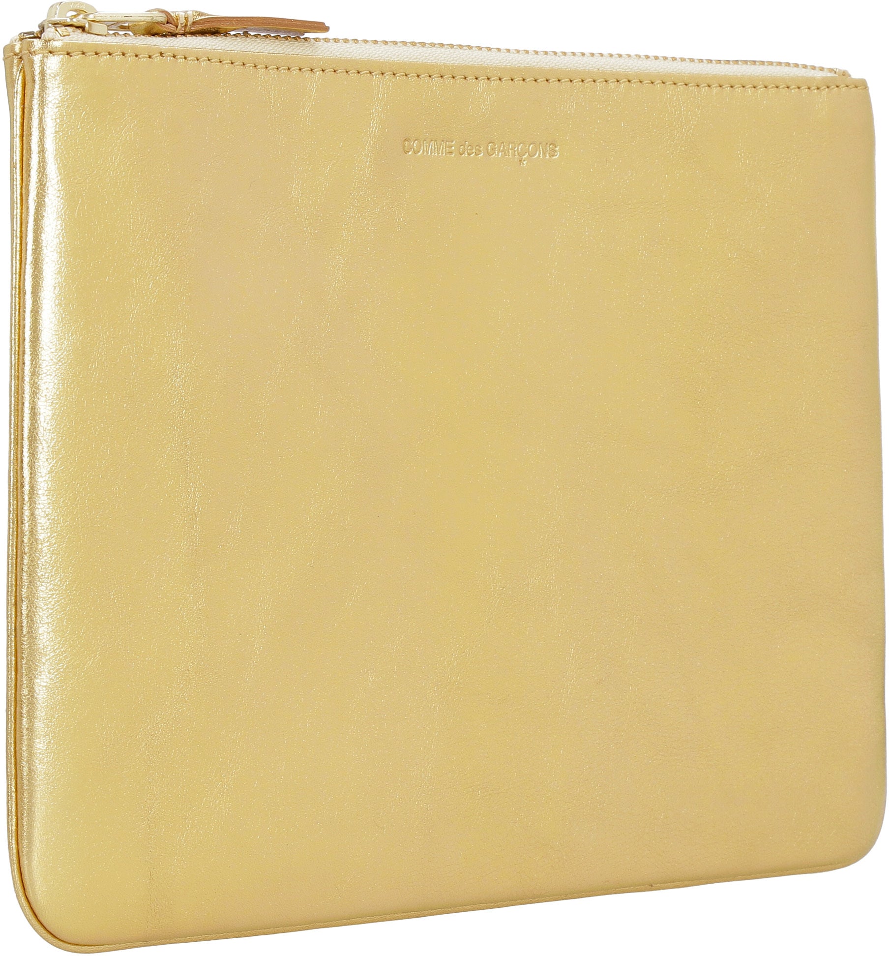 Logo detail flat leather pouch