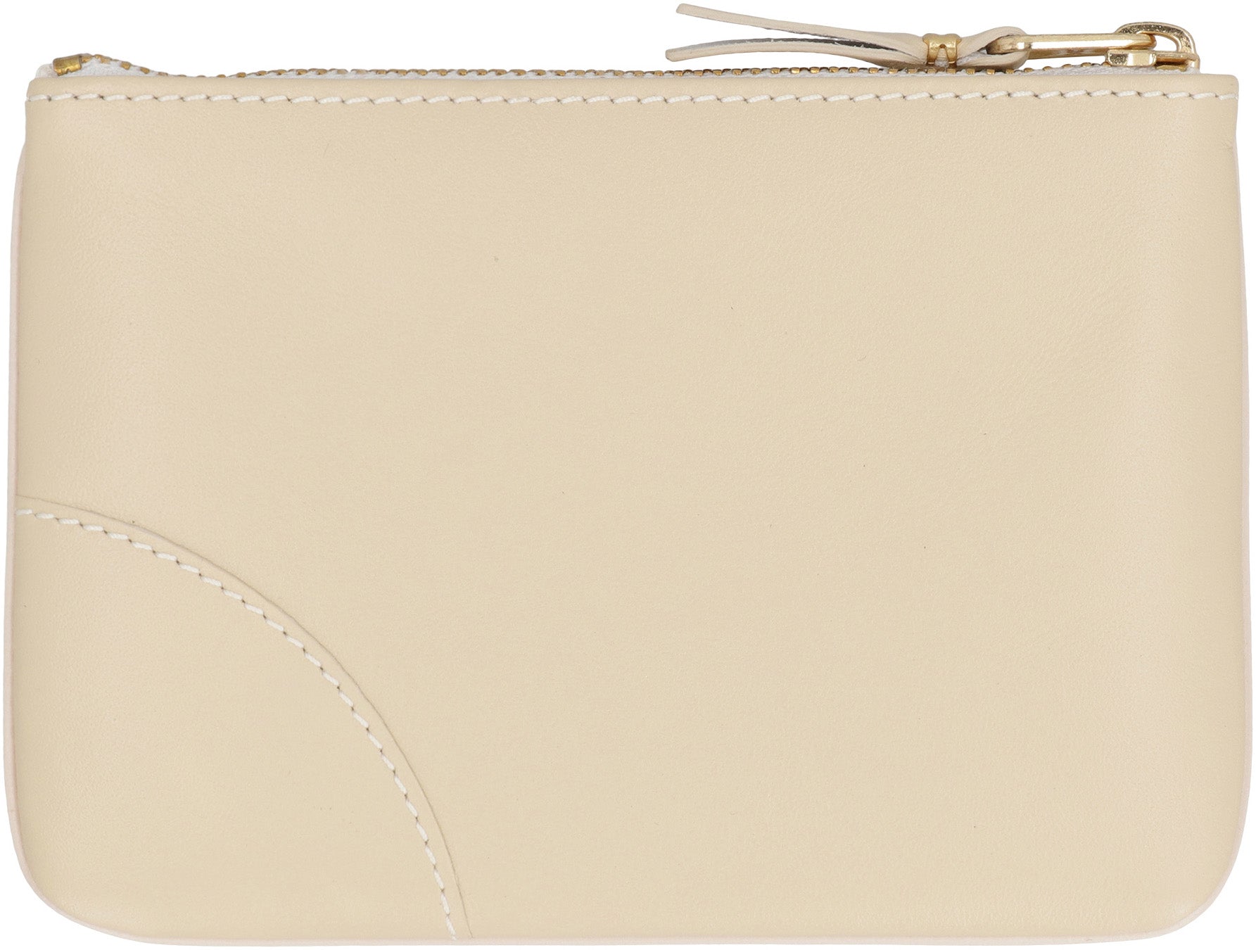 Logo detail flat leather pouch