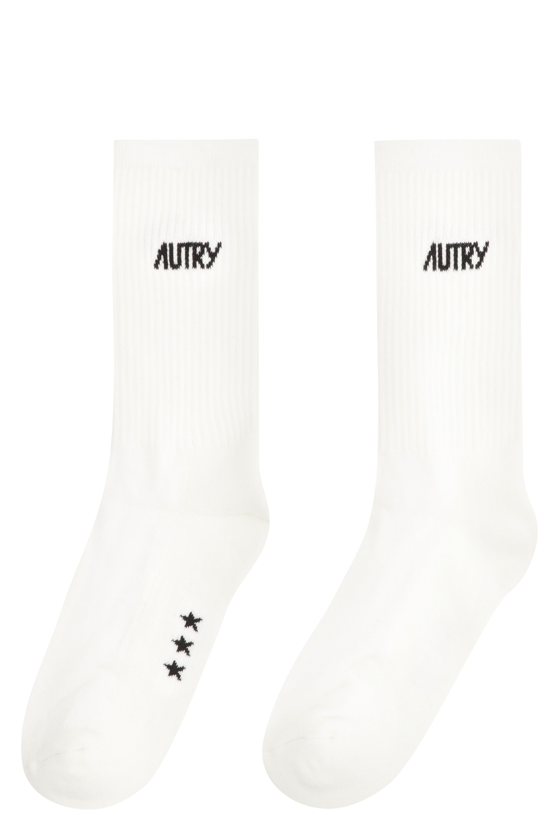 Logo cotton blend socks