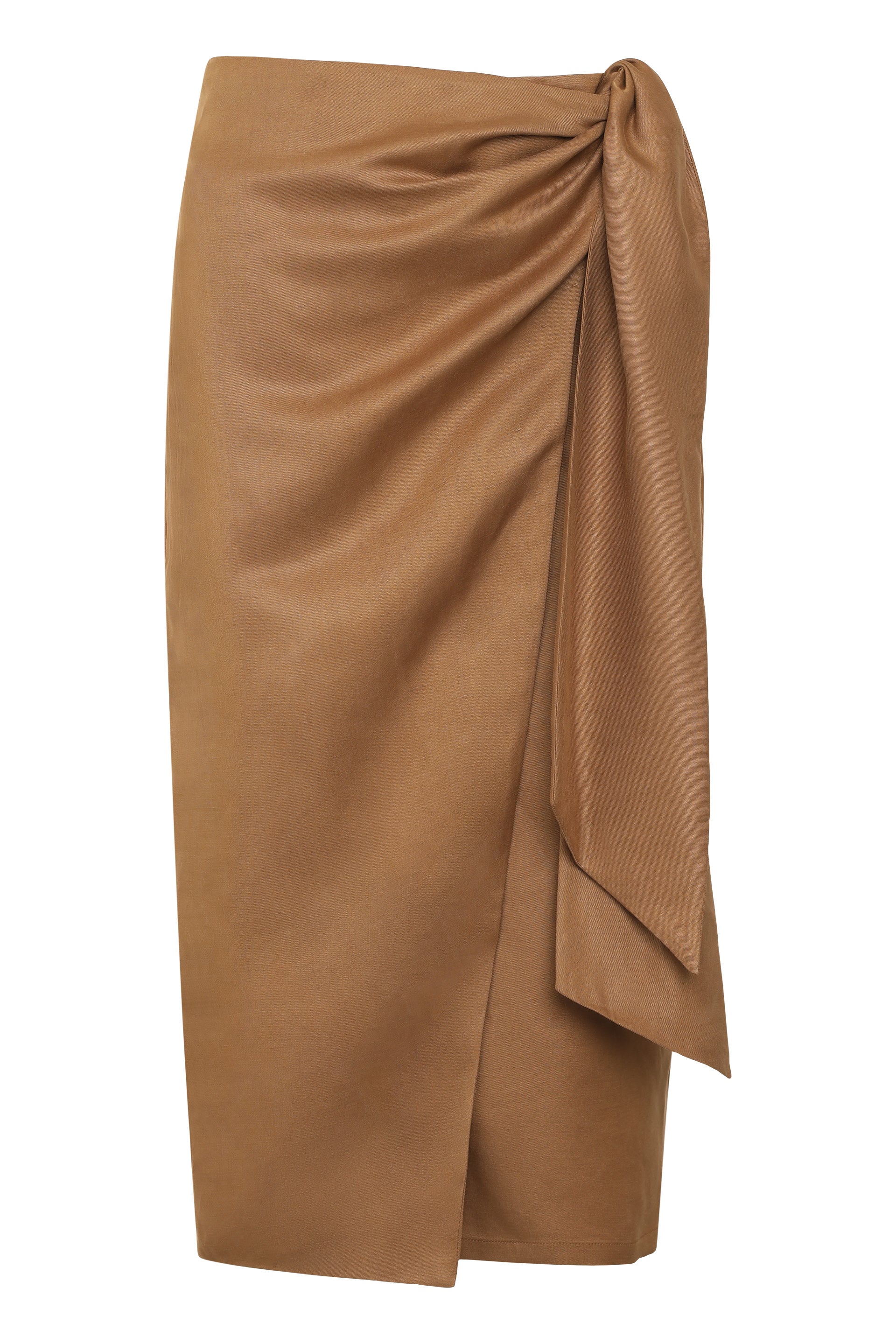 Tequila linen and silk skirt