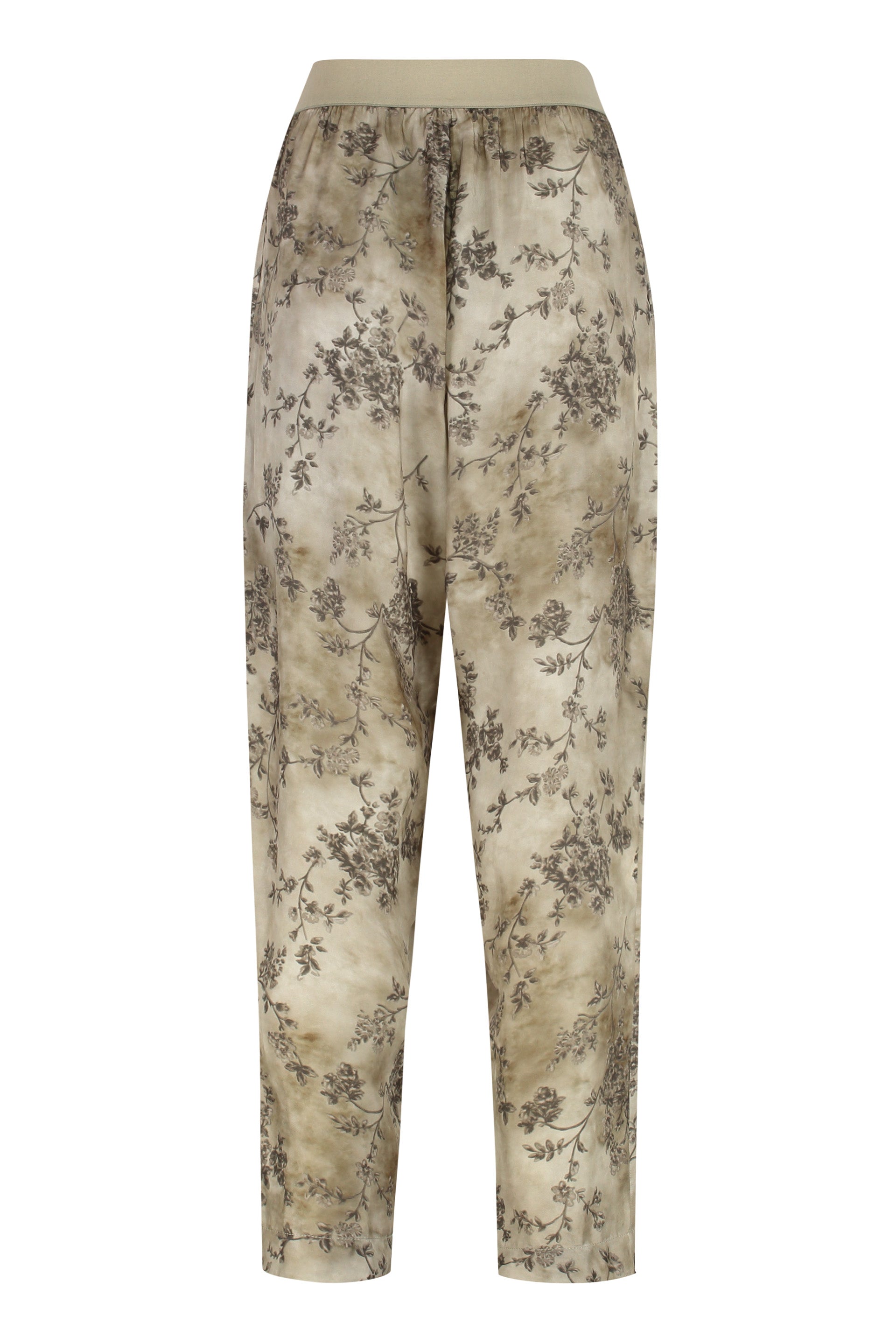 Printed high-rise trousers
