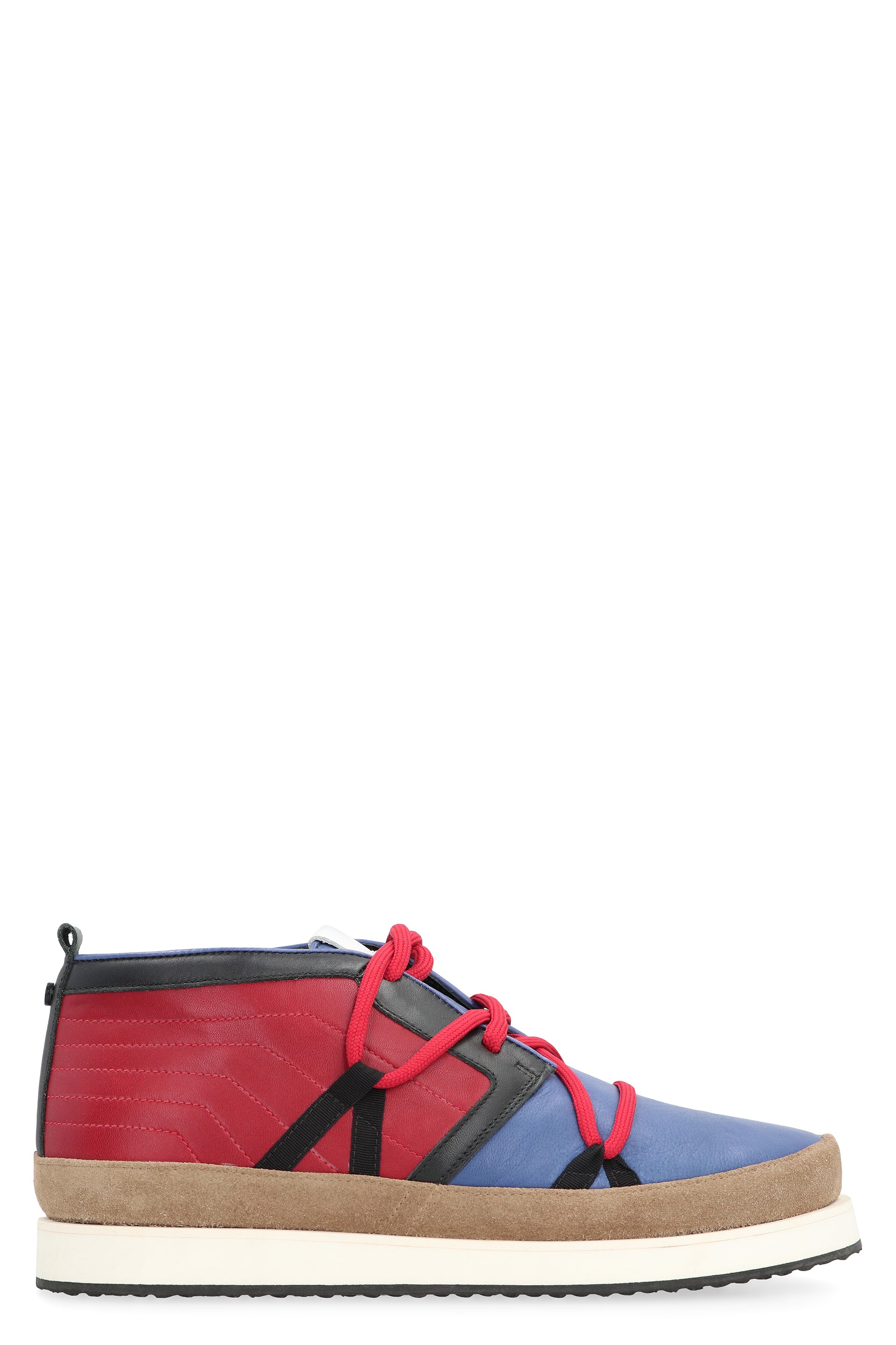 Leather mid-top sneakers