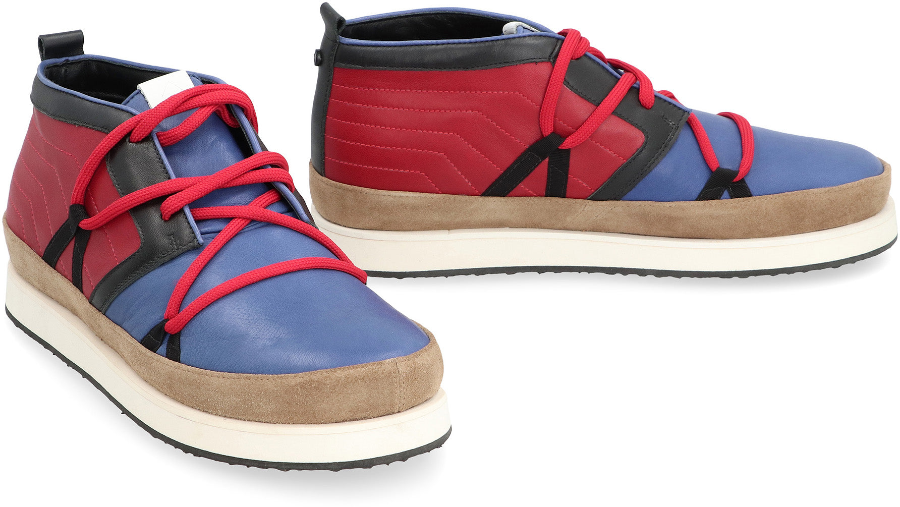 Leather mid-top sneakers