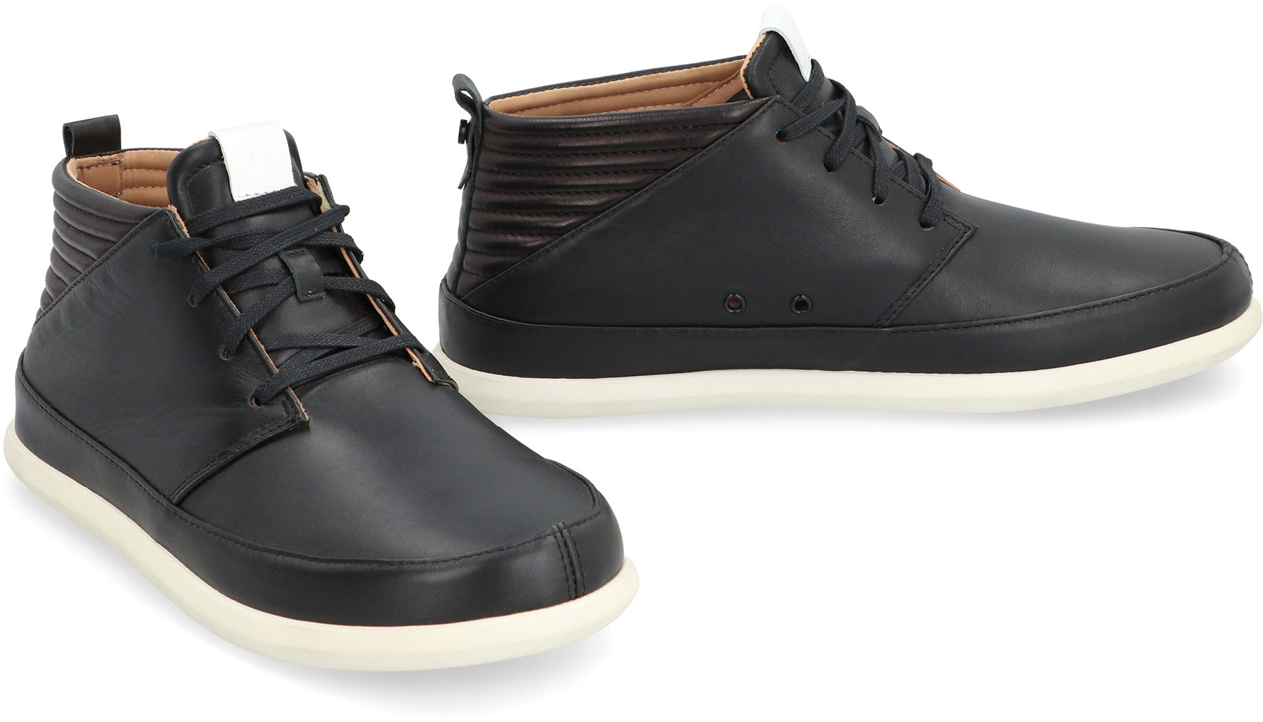 Leather mid-top sneakers