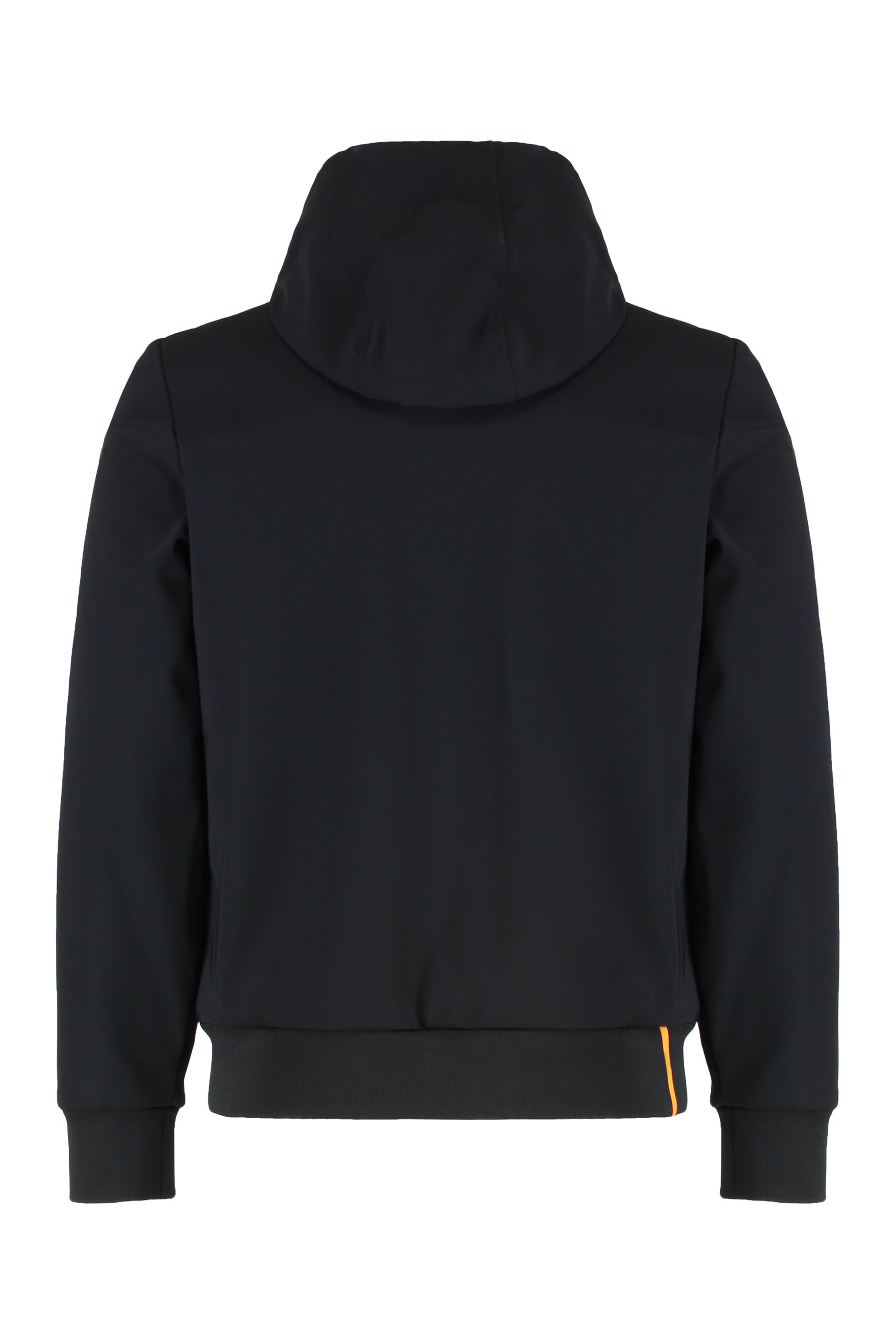 Technical fabric jacket with hood
