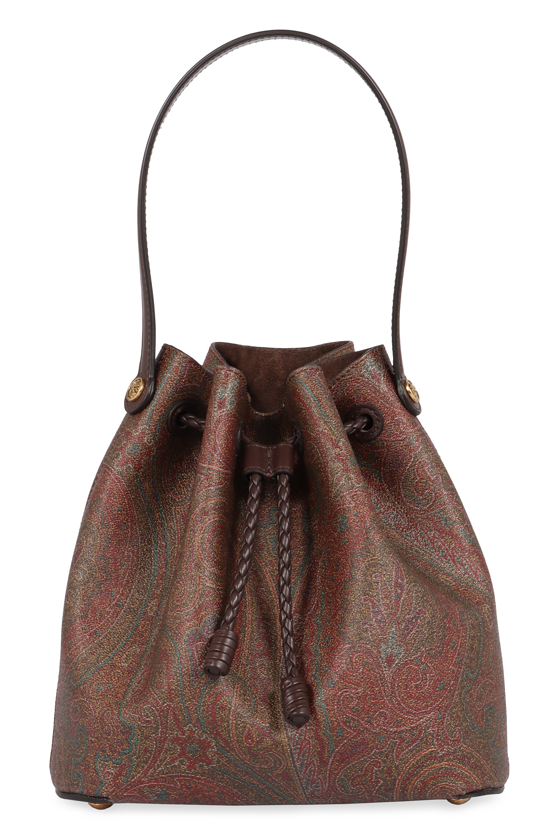 Paisley print small bucket bag