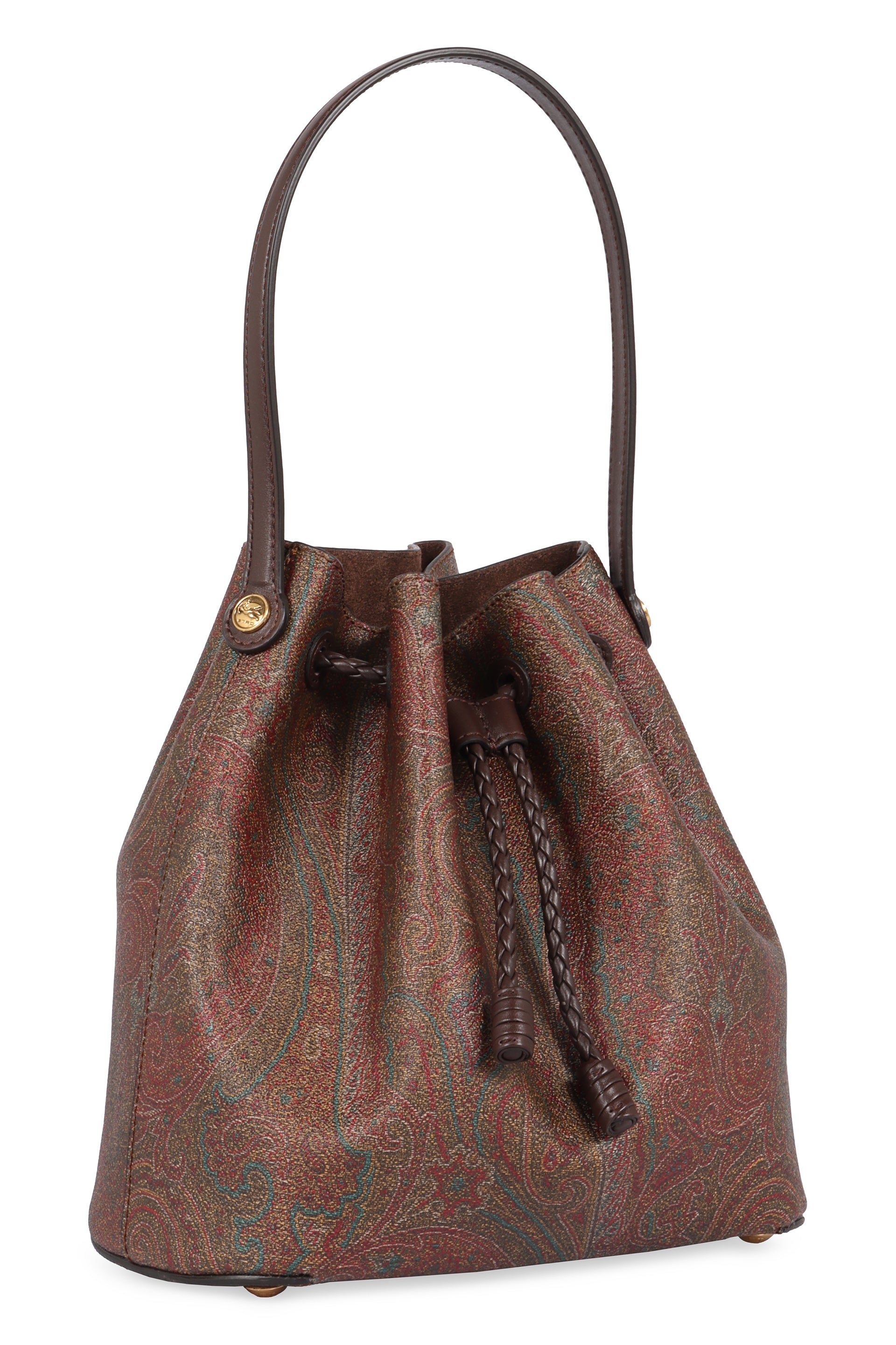 Paisley print small bucket bag
