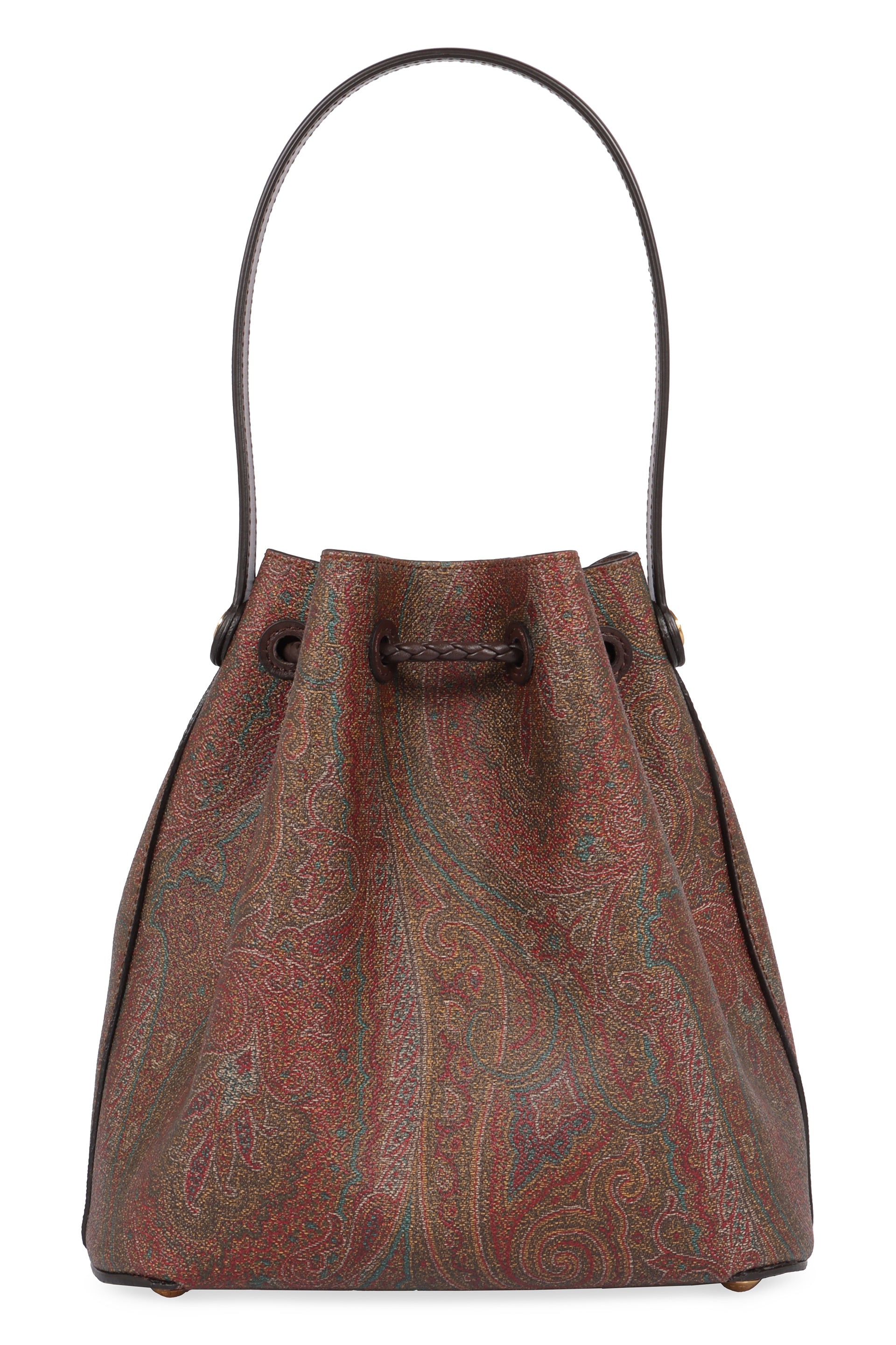 Paisley print small bucket bag