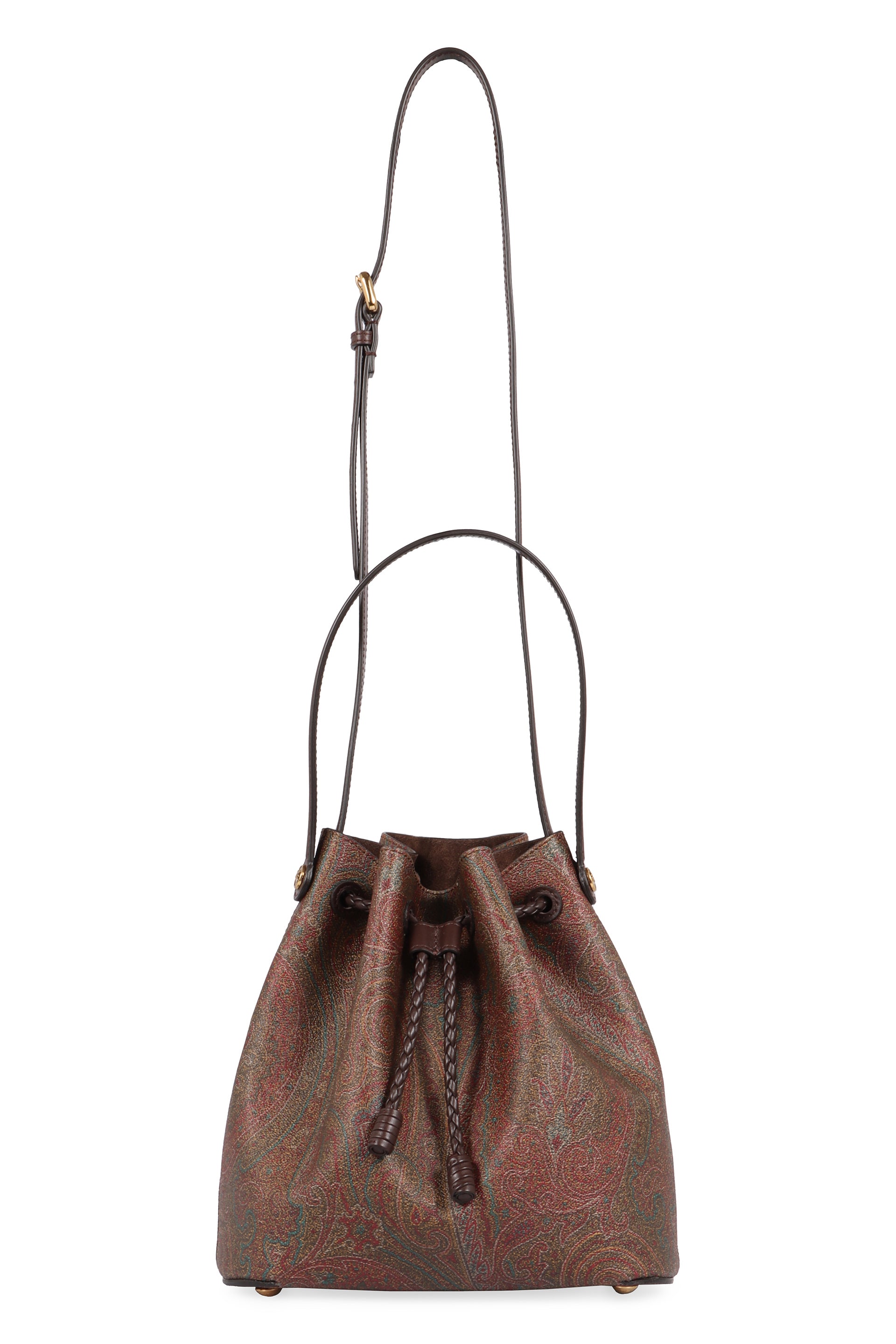 Paisley print small bucket bag