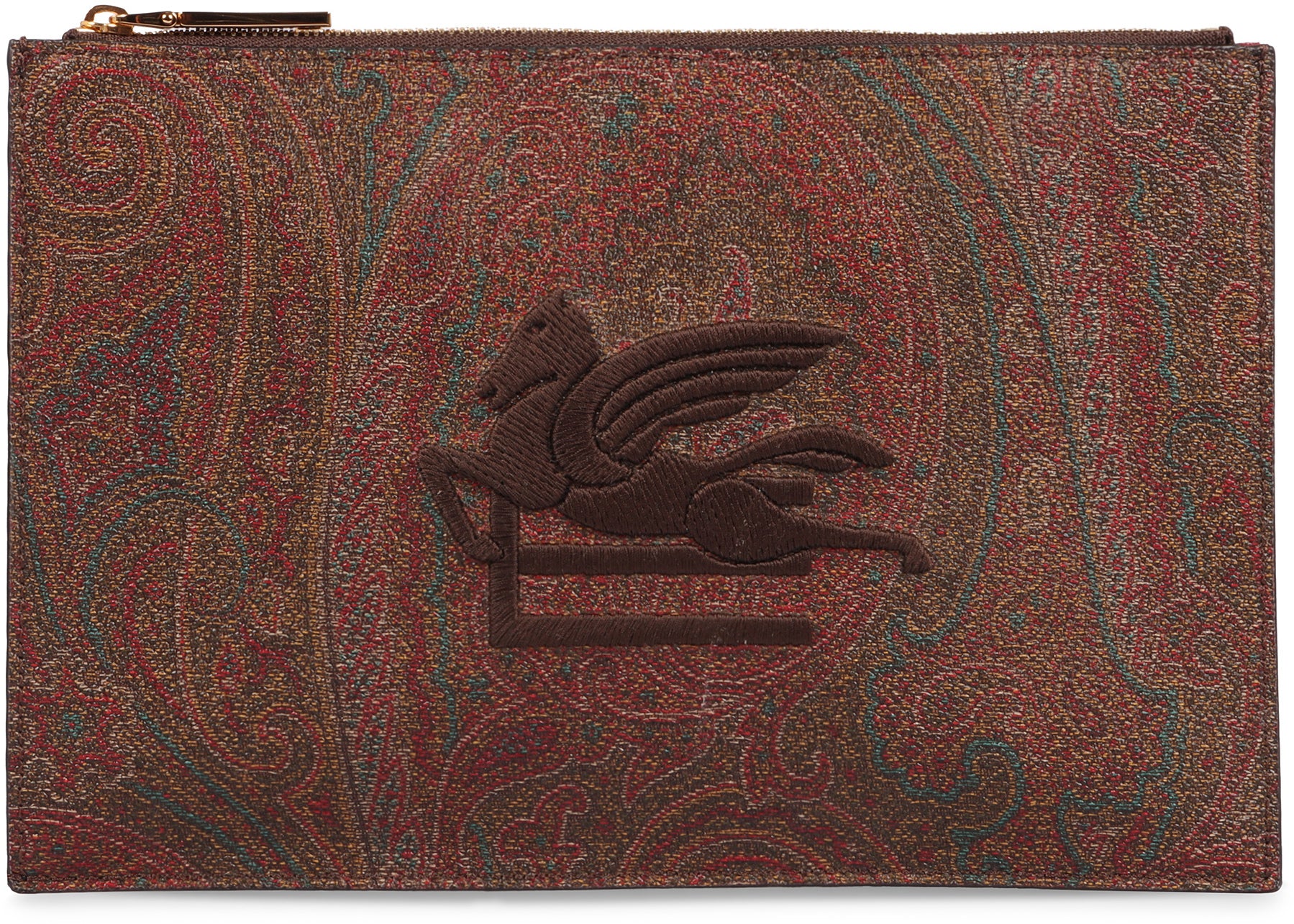 Logo print flat pouch