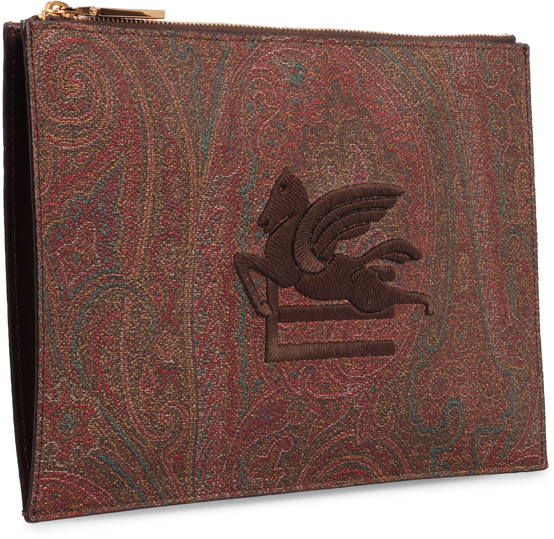Logo print flat pouch