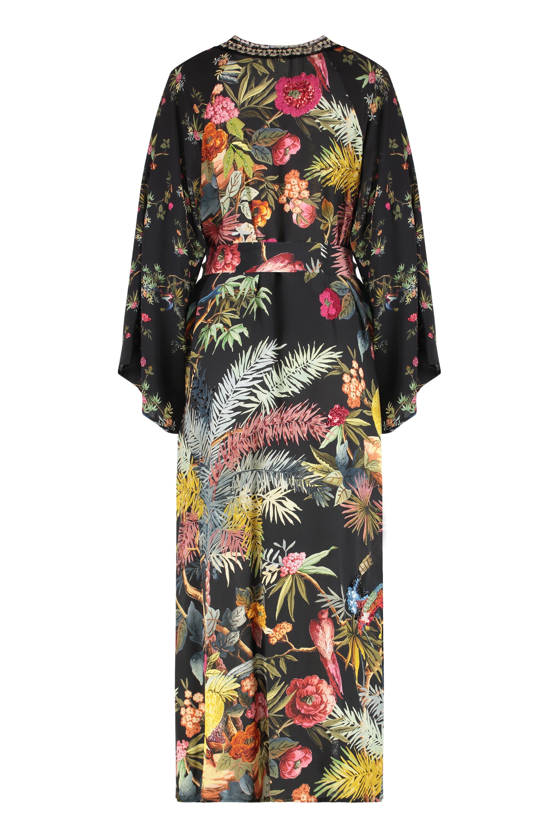 Maxi printed silk cardigan
