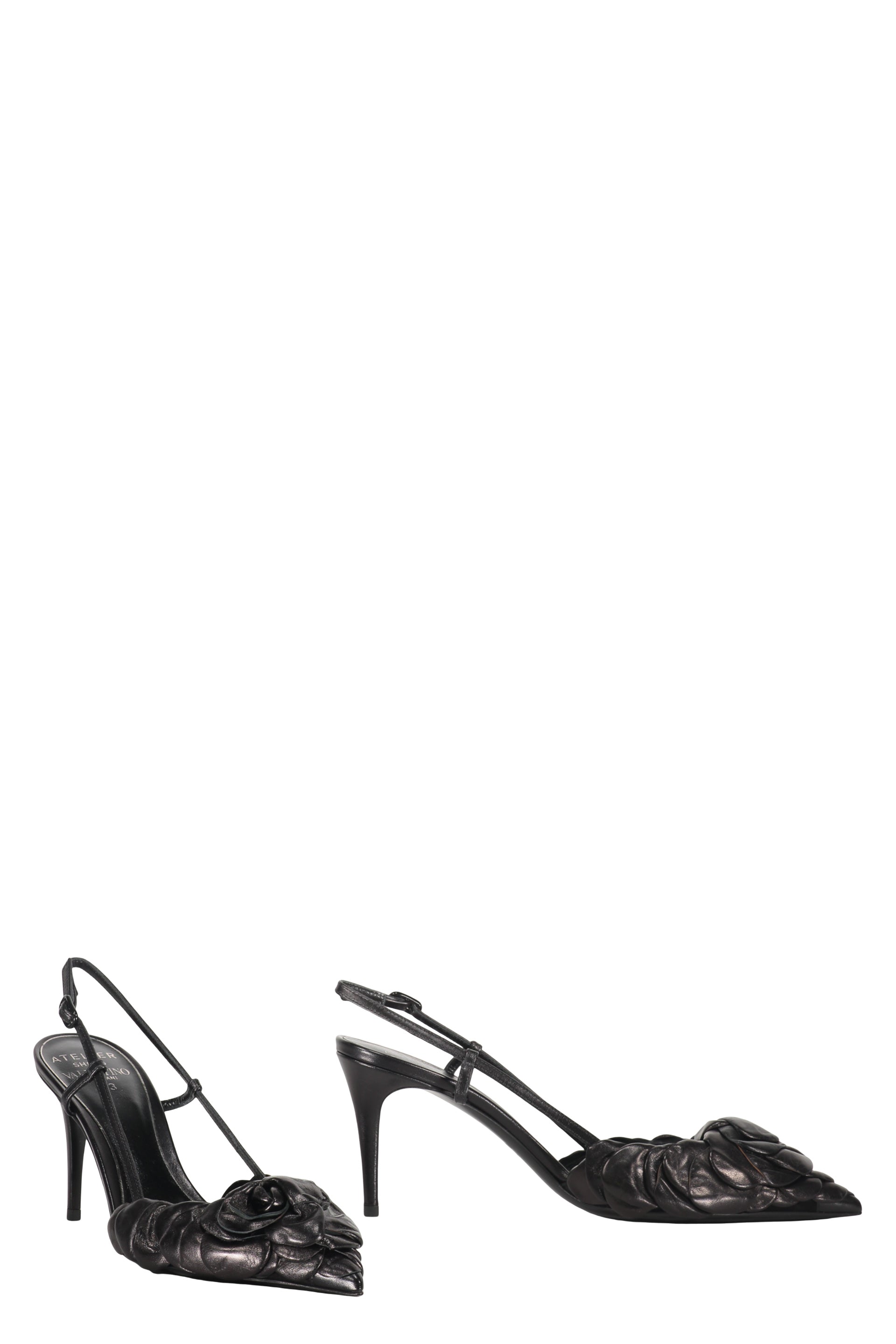 Leather slingback pumps